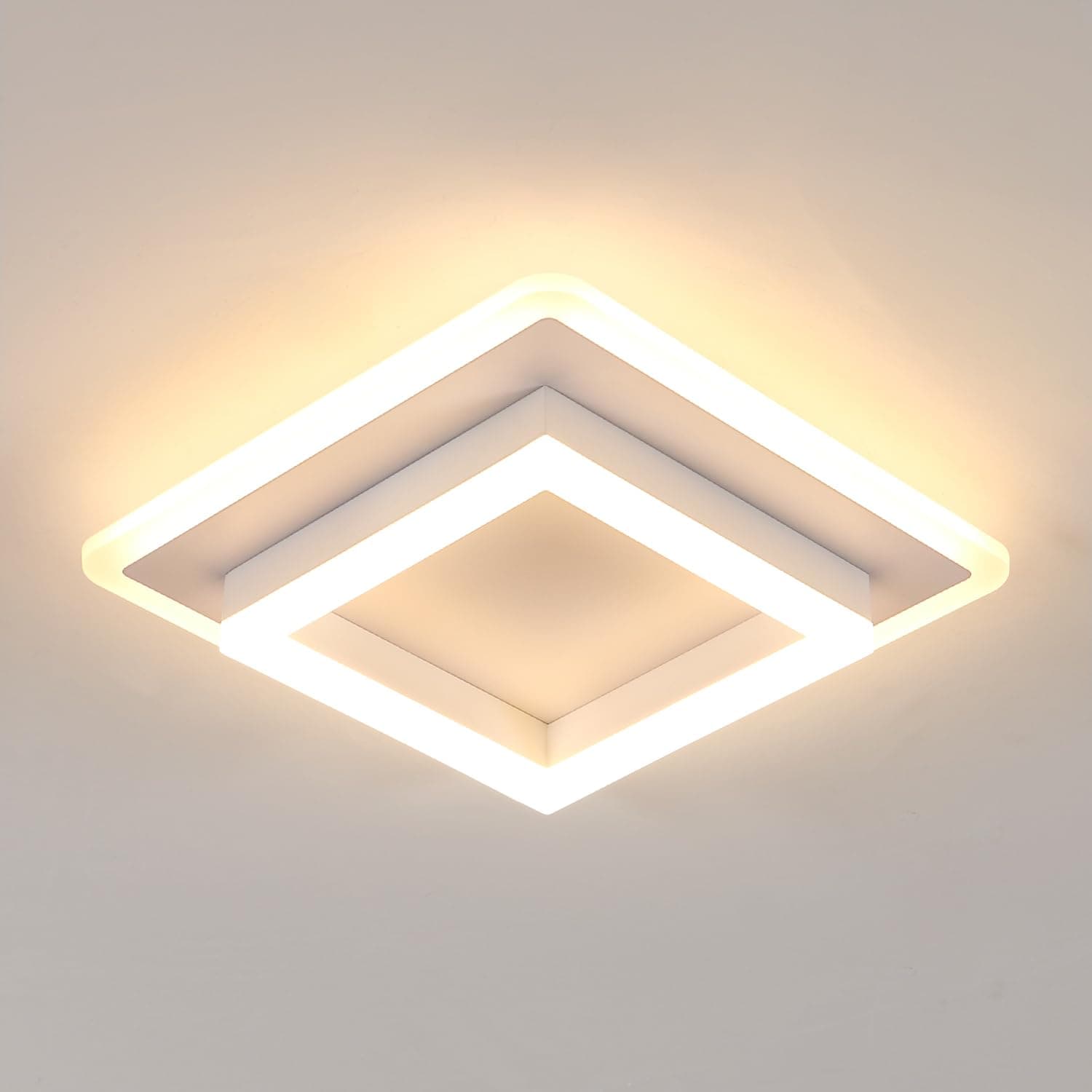 DELIPOP Plafoniera LED Moderna, 30W 3600LM Lampada da soffitto a LED 3000K, Lampadario Soffitto Quadrato in Acrilico per Camera da Letto, Bagno, Corridoio, Luce Bianca Calda 3000K