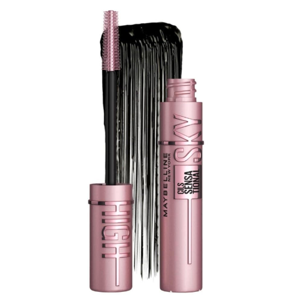 Maybelline New York Sky High Mascara Volume Intense Very Black 7,2ml | Extraits bambou et fibres, Brosse flexible capture chaque cil, Testé dermatologique, Yeux sensibles et lentilles