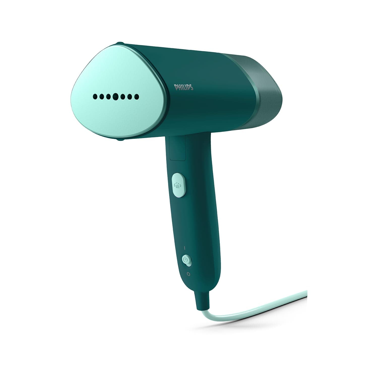 Philips 3000-Serie Tragbarer Dampfglätter - 1000 W, 20 g/min Dampfdruck, Abnehmbarer 120-ml-Wassertank, Metall-Dampfplatte, inkl. Aufbewahrungsbeutel, 660 g leicht, Dunkelgrün (STH3020/70)