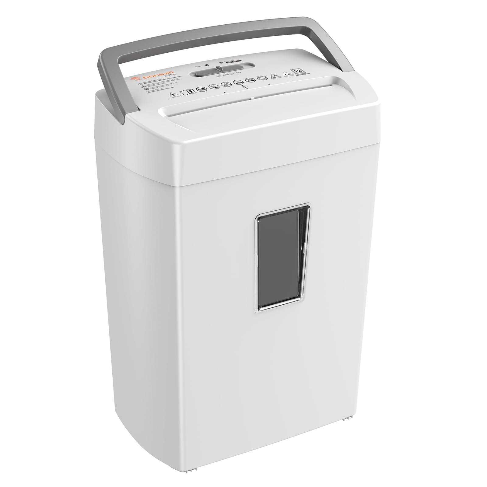 Bonsaii Destructora de Papel 12 Hojas Microcorte, Papelera 21 L | Nivel de seguridad DIN P-4, sistema antiatascos, protección térmica, ideal para oficina y hogar, C275-B