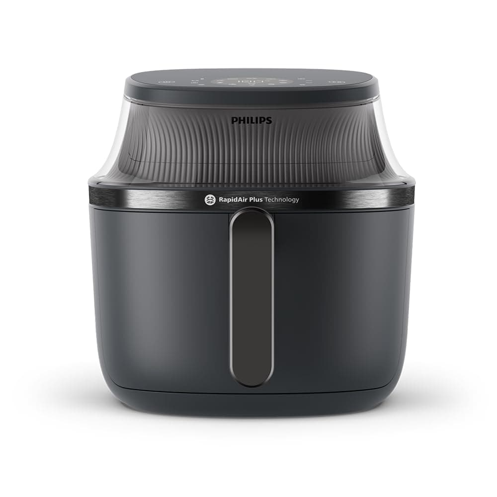 Philips Airfryer 3000 Serie Heißluftfritteuse, Schwarz, 6,2L | Sichtfenster, RapidAir Plus Technologie, Touchscreen, 16 Kochfunktionen, HomeID App (NA330/00)