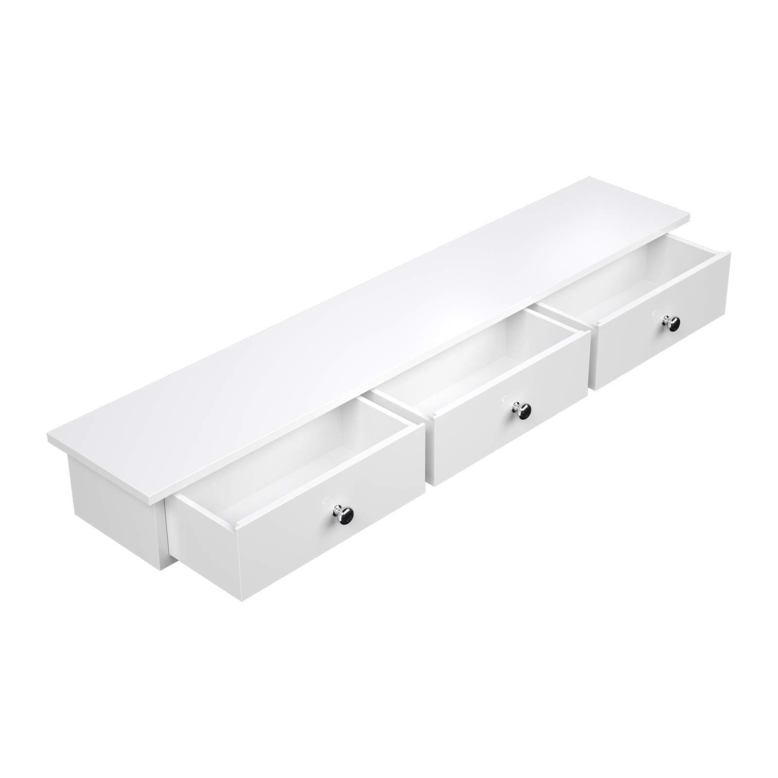 SONGMICS Estante de Pared con 3 Cajones, Carga de 15 kg, 80 x 15 x 10 cm | Repisas de Pared, para Pasillo, Salón, Oficina, Ahorro de Espacio, Estilo Moderno, Blanco Nube, Colección ISLAND LWS085W01