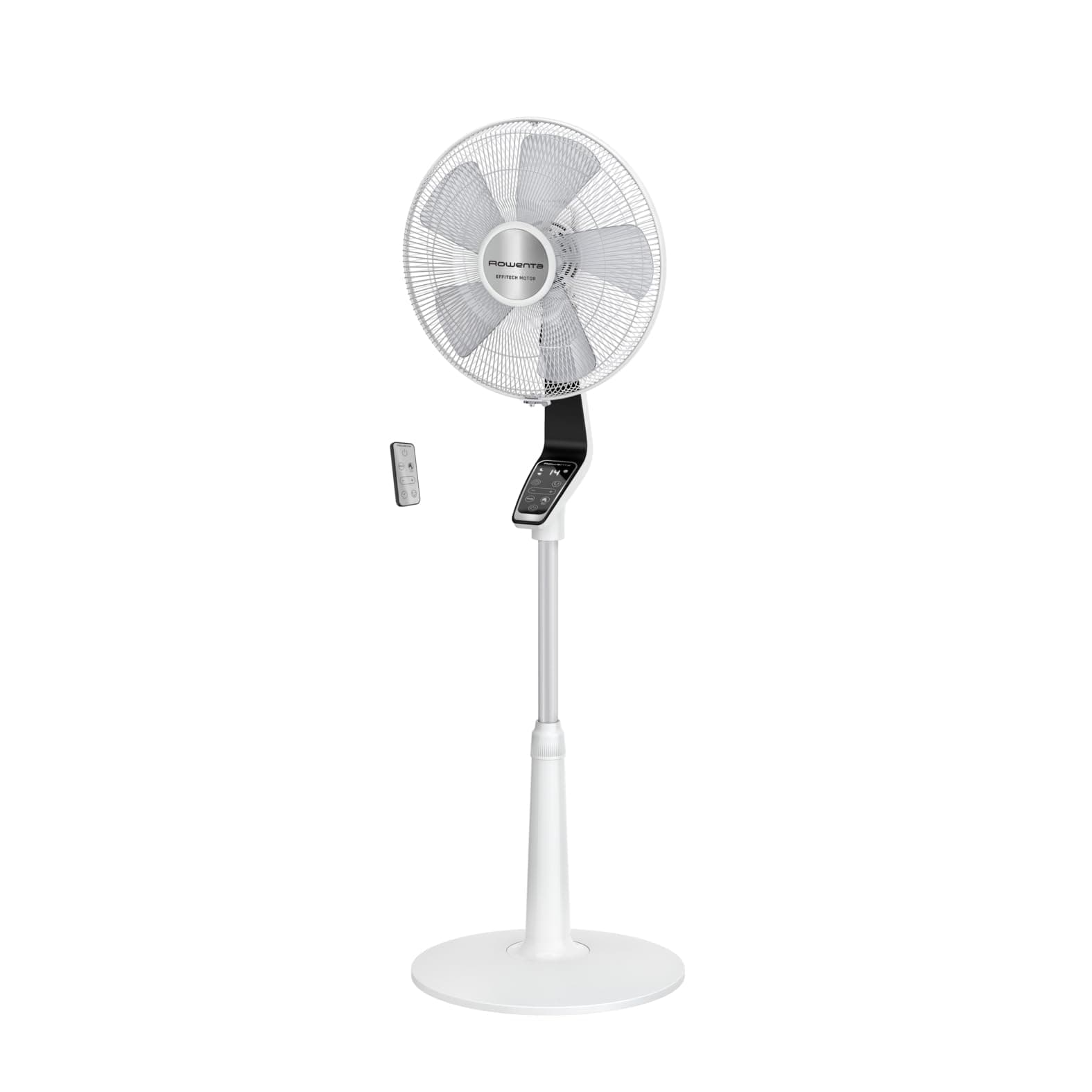 Rowenta Turbo Silence Extreme - Ventilador de pie potente, motor Effitech, bajo consumo energético, 3 modos automáticos, 14 velocidades, oscilación automática, control remoto, altura ajustable, VU5690