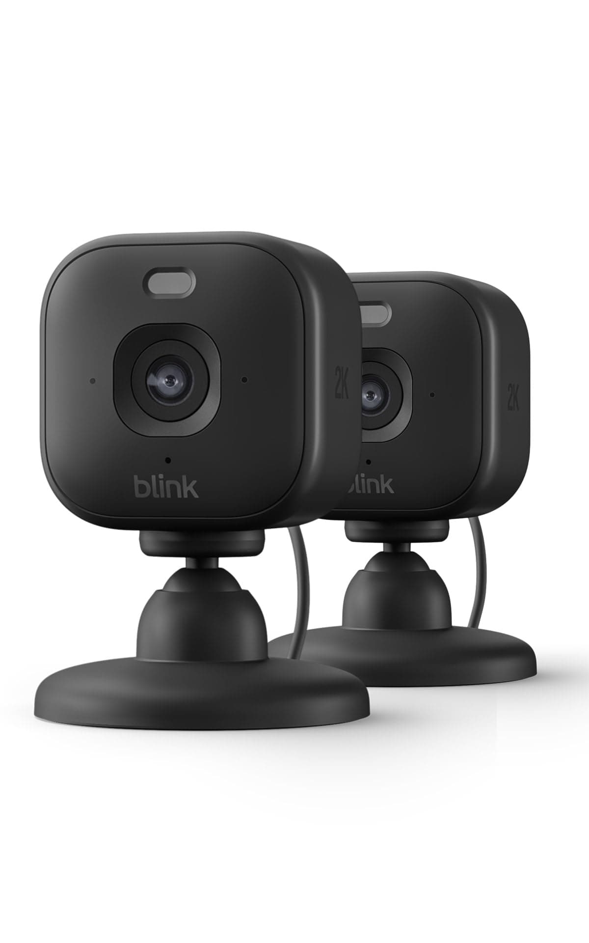 Blink Mini 2K+ (neueste Generation) | Sicherheitskamera mit Netzstecker für zuhause | 2K-Videoauflösung, 4-fach-Zoom, Nachtsicht in Farbe | Funktioniert mit Alexa | 2 Kameras – Schwarz