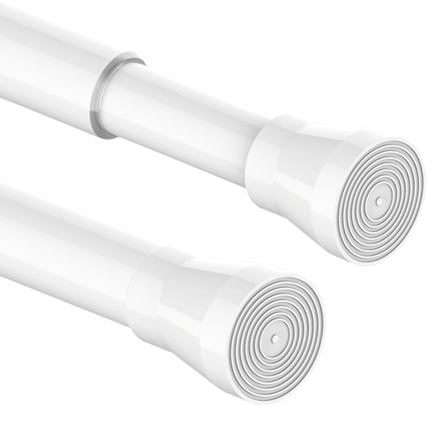 1 barra de ducha sin agujeros, barra de cortina de acero inoxidable sin agujeros, barra de sujeción ajustable para cortinas, baño, balcón, cortina de ducha 190-360 cm, diámetro de 32 mm, color blanco
