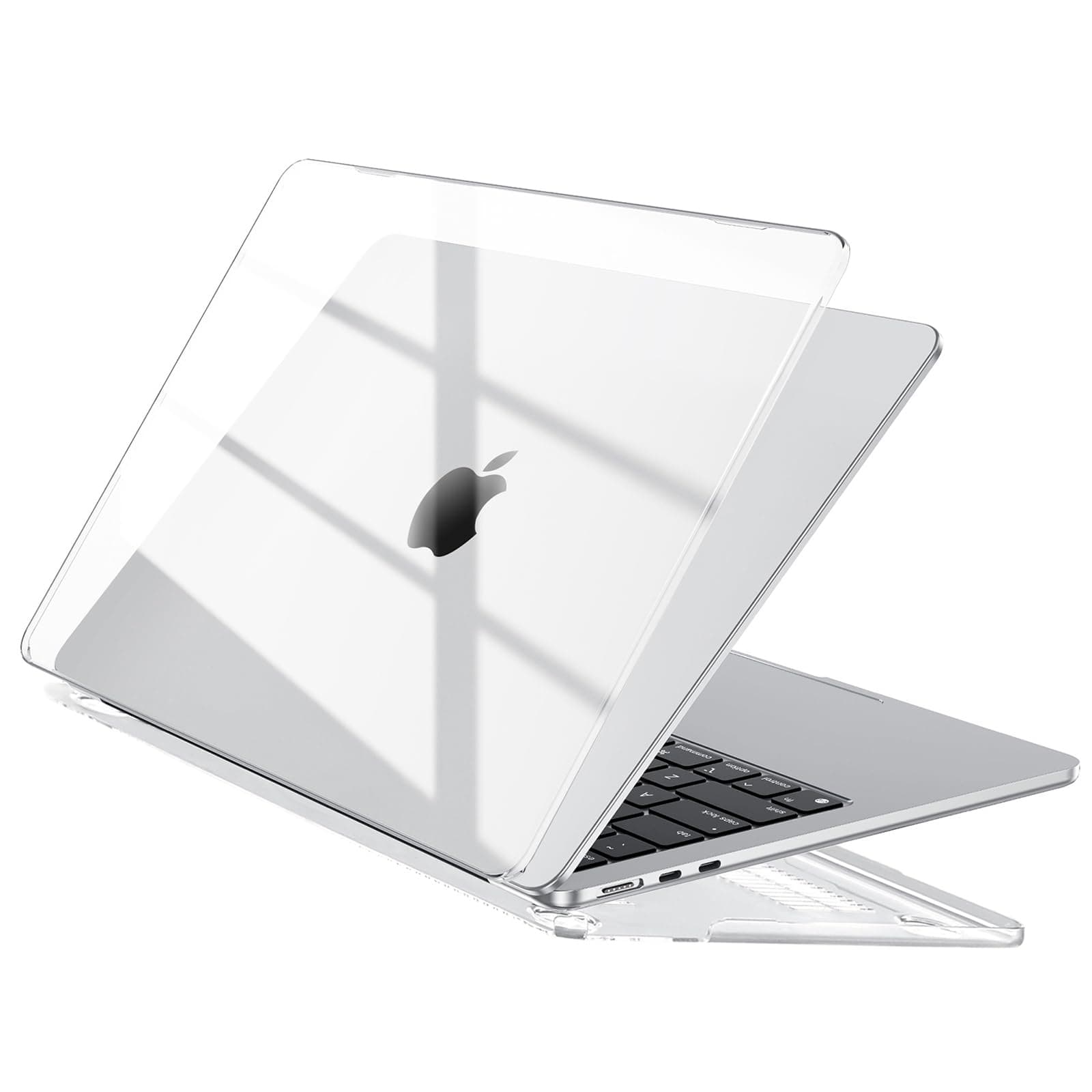EooCoo Compatible avec Coque MacBook Air 13,6 Pouces M5 M4 M3 M2 2026 2025 2024 2022 Étui Rigide pour Mac Book Air 13,6" A3240 A3113 A3449 Housse de Protection en Plastique Case - Cristal Transparent