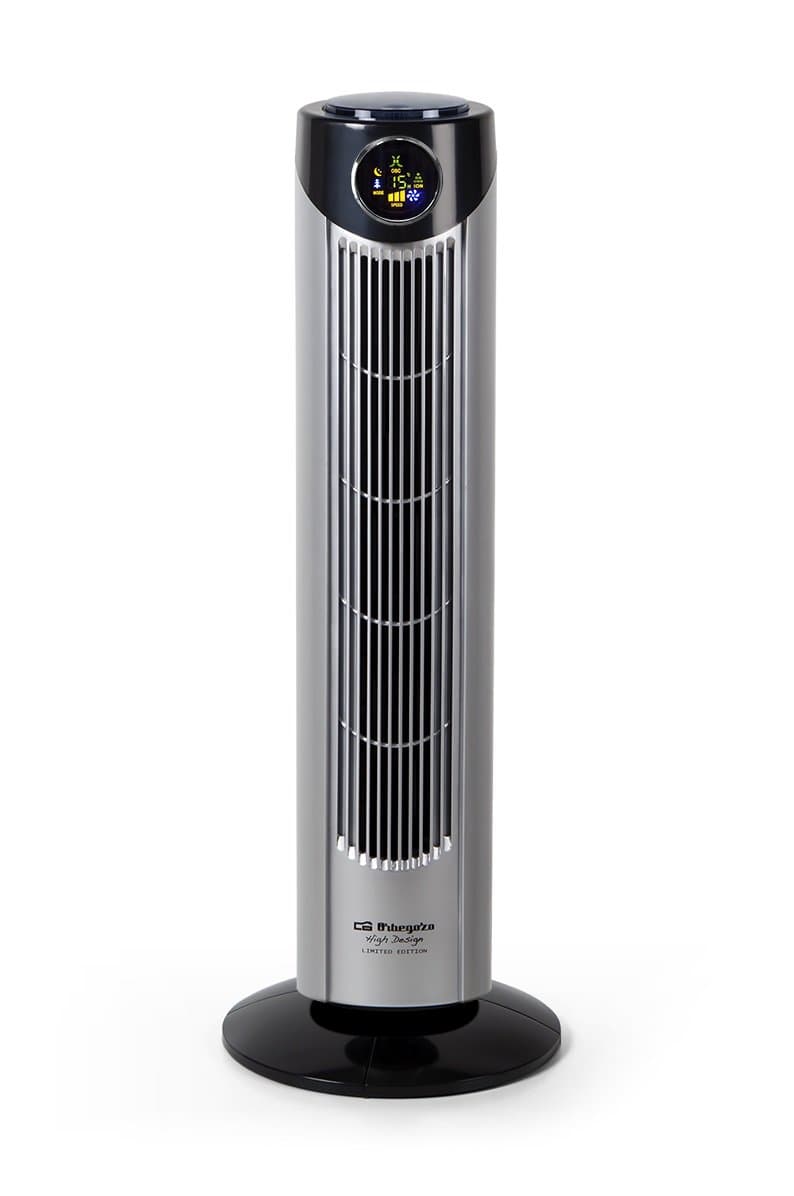 Orbegozo TWM 1010 - Ventilador de torre, 3 velocidades de ventilación, mando a distancia, temporizador de hasta 12 horas, 89 cm de altura, display digital, 45 W