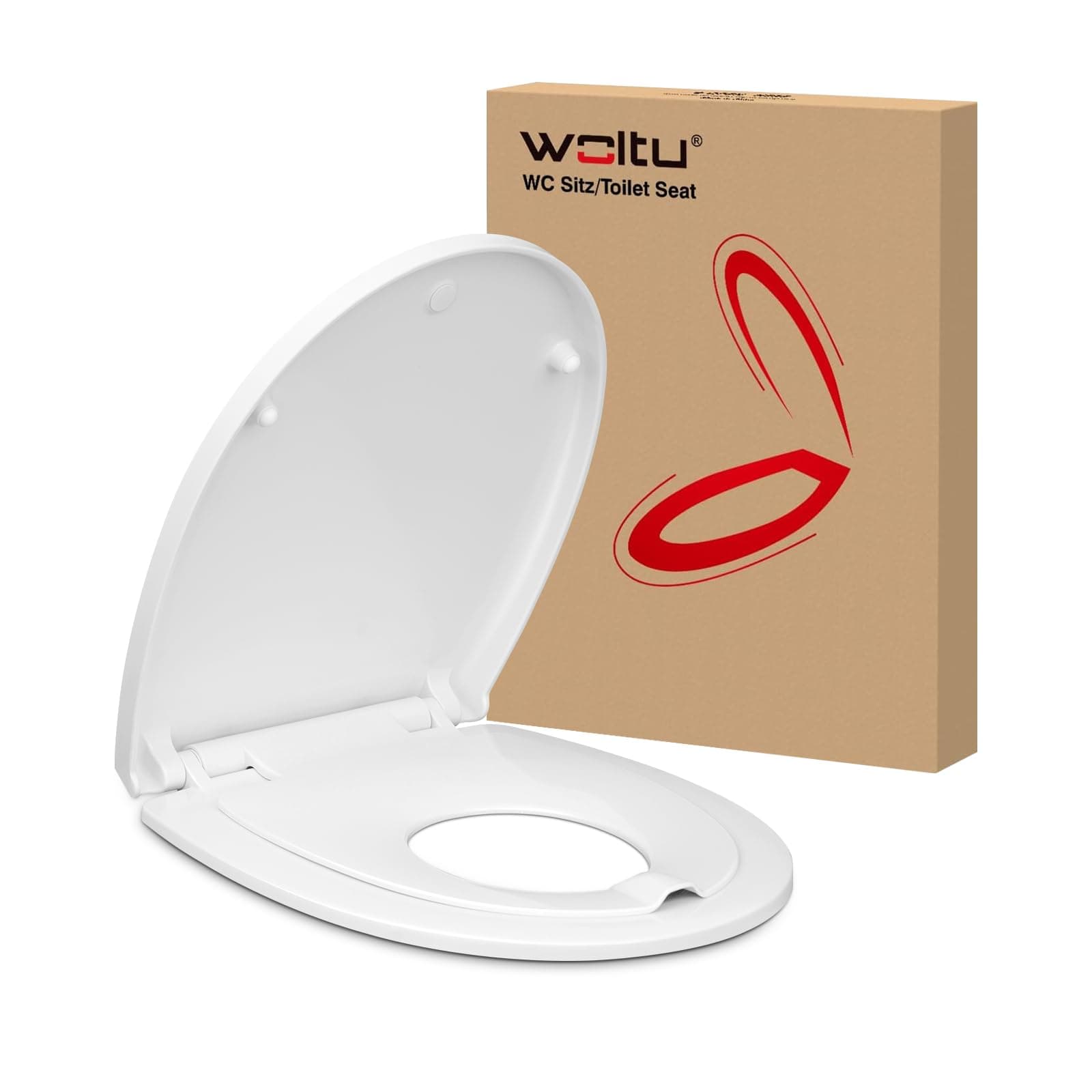 WOLTU WC Sitz Familien, Toilettensitz Kinder magnetisch, Toilettendeckel mit Absenkautomatik, Schnellverschluss, verstellbarer Scharniere, Duroplast, für Erwachsene Kinder