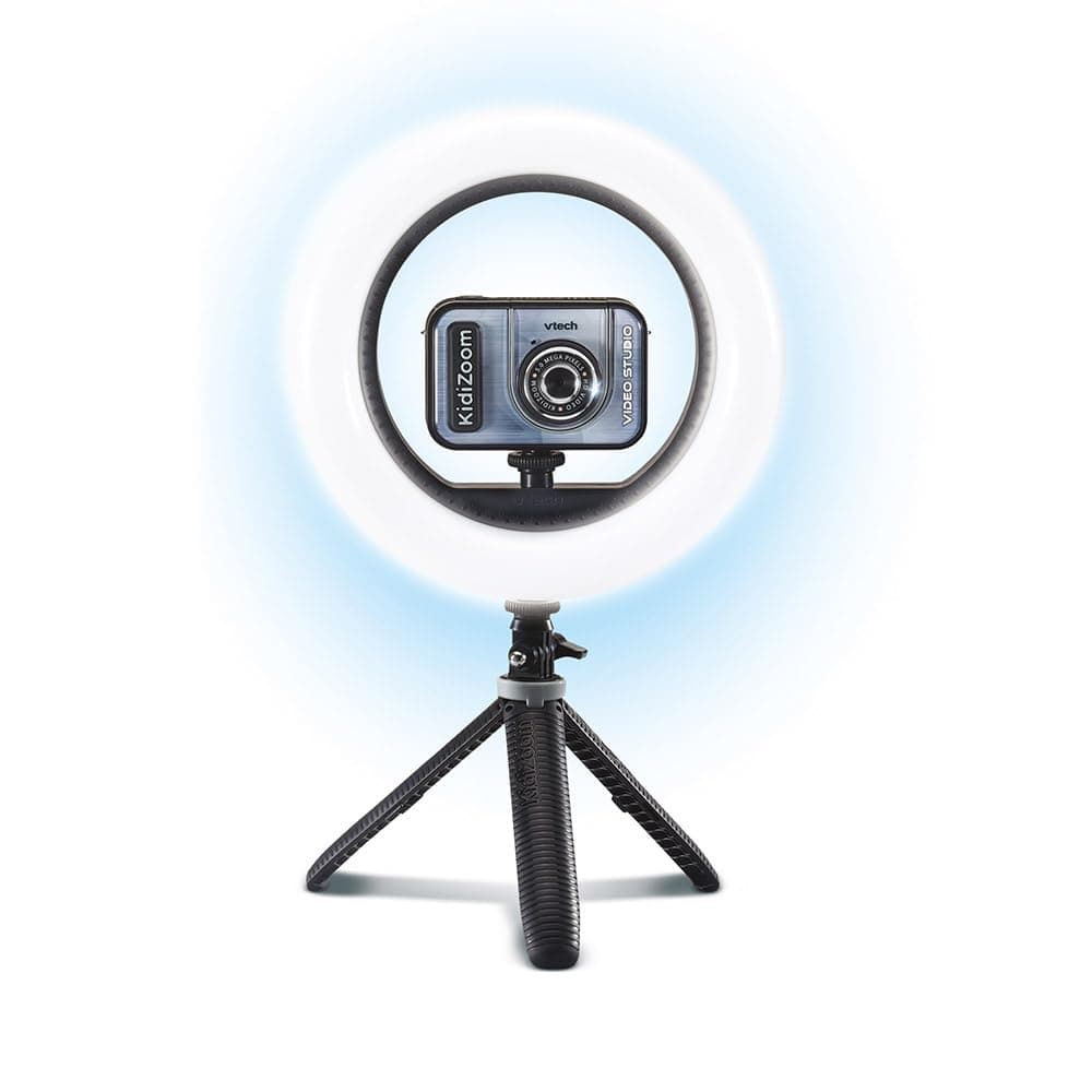 VTech - KidiZoom Vidéo Studio PRO, Appareil Photo Numérique Enfant, Selfie, Vidéo HD, Écran Couleur avec Ring Light, Trépied, Fond et Gants Verts, Cadeau de 7 Ans à 14 Ans - Contenu en Français
