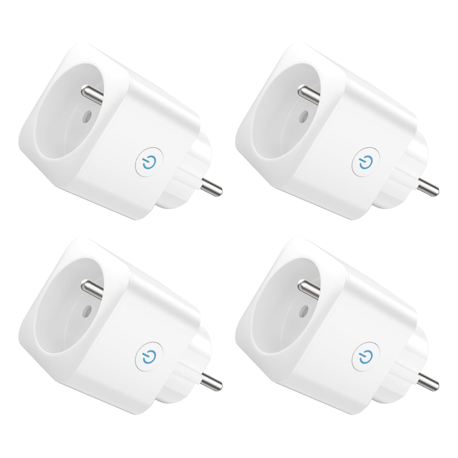 EIGHTREE Prise Connectée WiFi, Prise Alexa Programmable, Compatible avec Alexa/Google Home, Smart Life APP, Suivi de Consommation, Contrôler le ventilateur/climatiseur, 2,4 GHz Wi-Fi, 16A 3680W, 4PCS