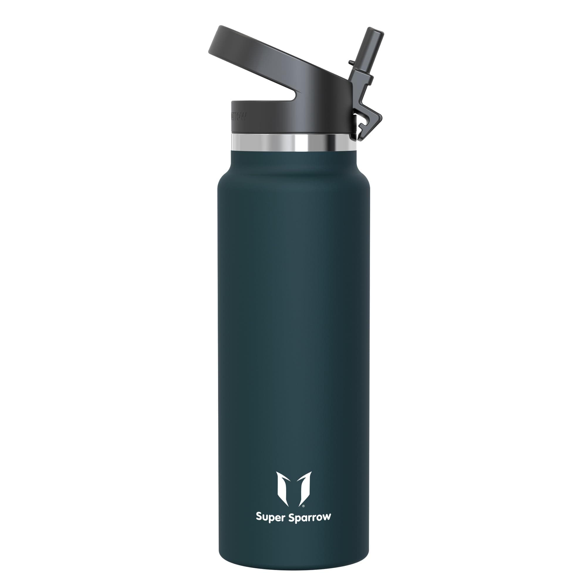 Super Sparrow Borraccia Termica - 500ml, 750ml, 1000ml, 1.2L, 1.5L- SwivelSip Inox Bottiglia - Senza BPA Borracce Termiche, Borraccia Ergonomica per Bambini, Sportiva, Bici, Campeggio, Palestra