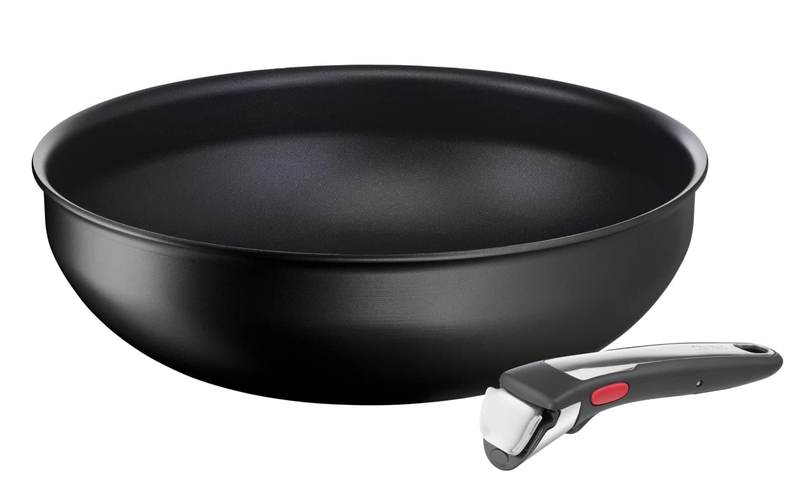 Tefal - Ingenio Poêle Wok Eco Resist On avec poignée amovible - 28 cm | Poêle Wok compatible induction - Revêtement Titanium anti-rayures - Empilable pour gain de place