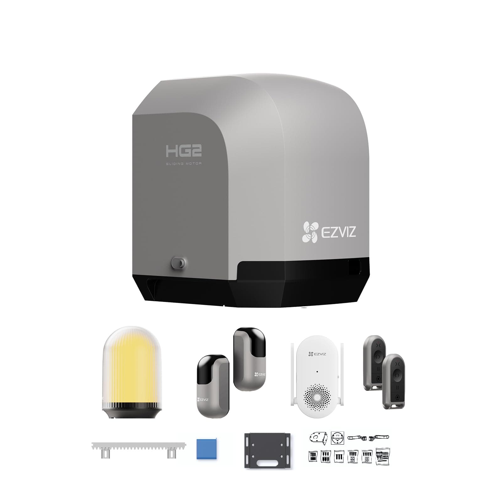 EZVIZ Moteur portail coulissant, 400 kg, Ouvre Portail Auto,Vantaux max 6m, Sécurité avec détection d'obstacles,Batterie de secours,Télécommandes&Contrôle APP, Facile à installer, HG2-400