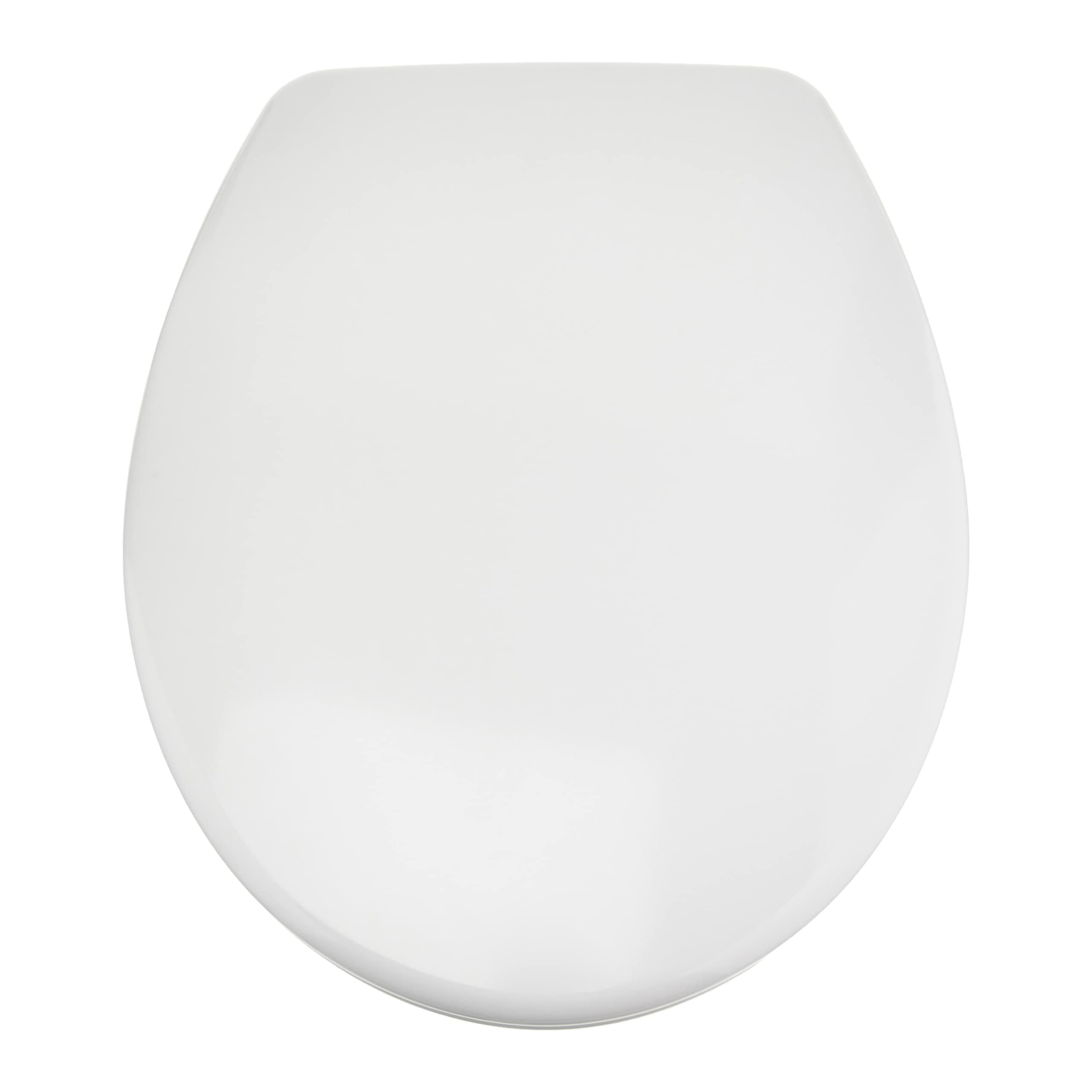 Amazon Basics Abattant WC très résistant à fermeture douce et libération rapide Taille universelle, Rectangulaire, Blanc, 42.5 x 37 cm (L x W)