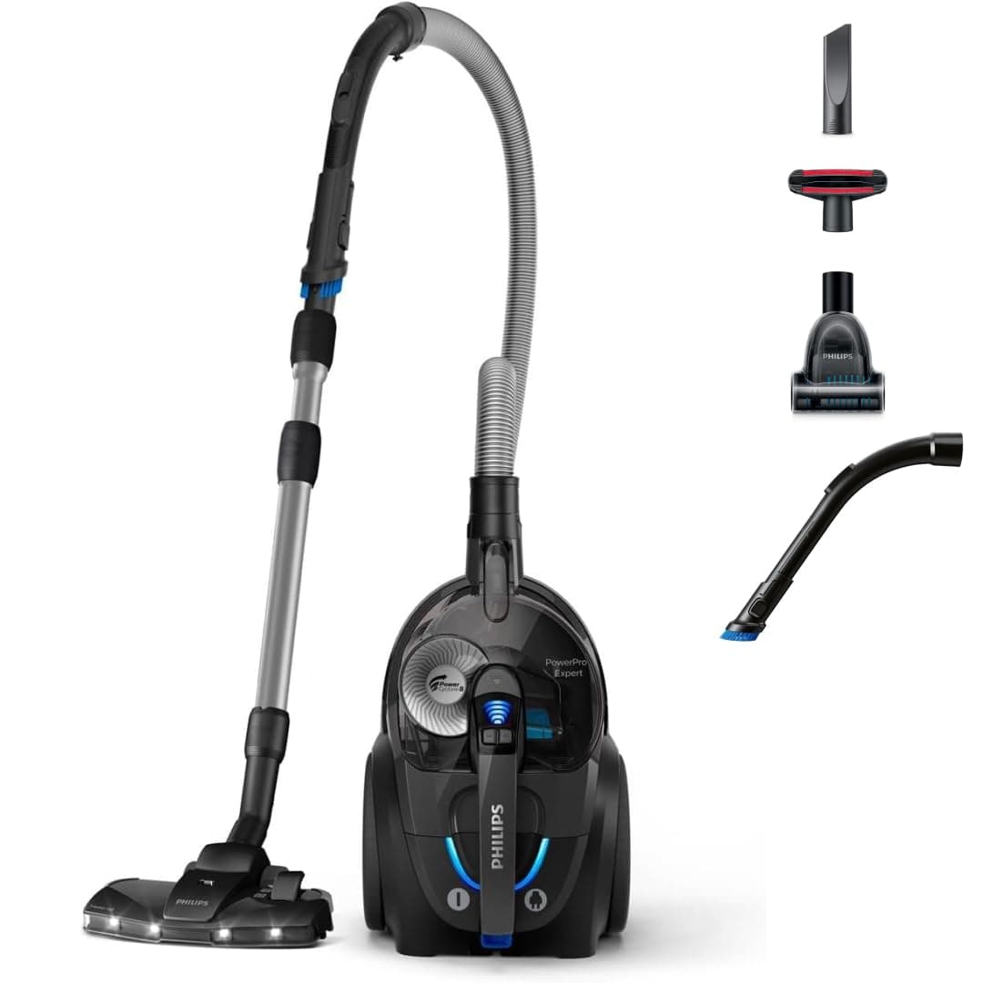 Philips PowerPro Expert 7000 Series (beutelloser Staubsauger, TriActive+ LED-Düse, Allergiefilter, 900 Watt) hochglanzschwarz - FC9747/09