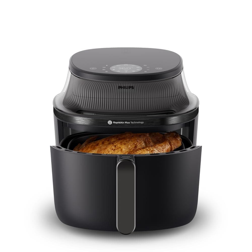 Philips Airfryer Serie 3000 7.2L, Ventana de cocción, 16 en 1 Airfryer, Tecnología RapidAir Plus, Eliminación de grasa, HomeID Recipe App, Fácil de limpiar (NA340/00)