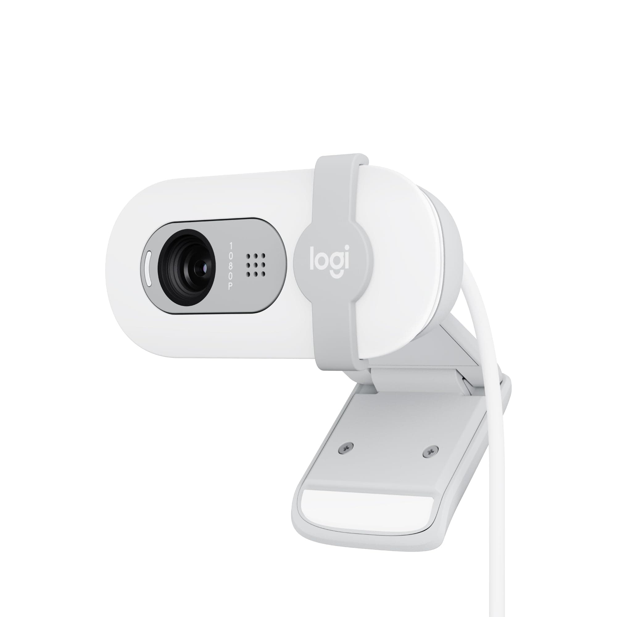 Logitech Brio 100 Full HD-Webcam für Meetings und Streaming | Auto-Lichtausgleich, integriertes Mikrofon, Abdeckblende, USB-A, für Microsoft Teams, Google Meet, Zoom und mehr - Weiß