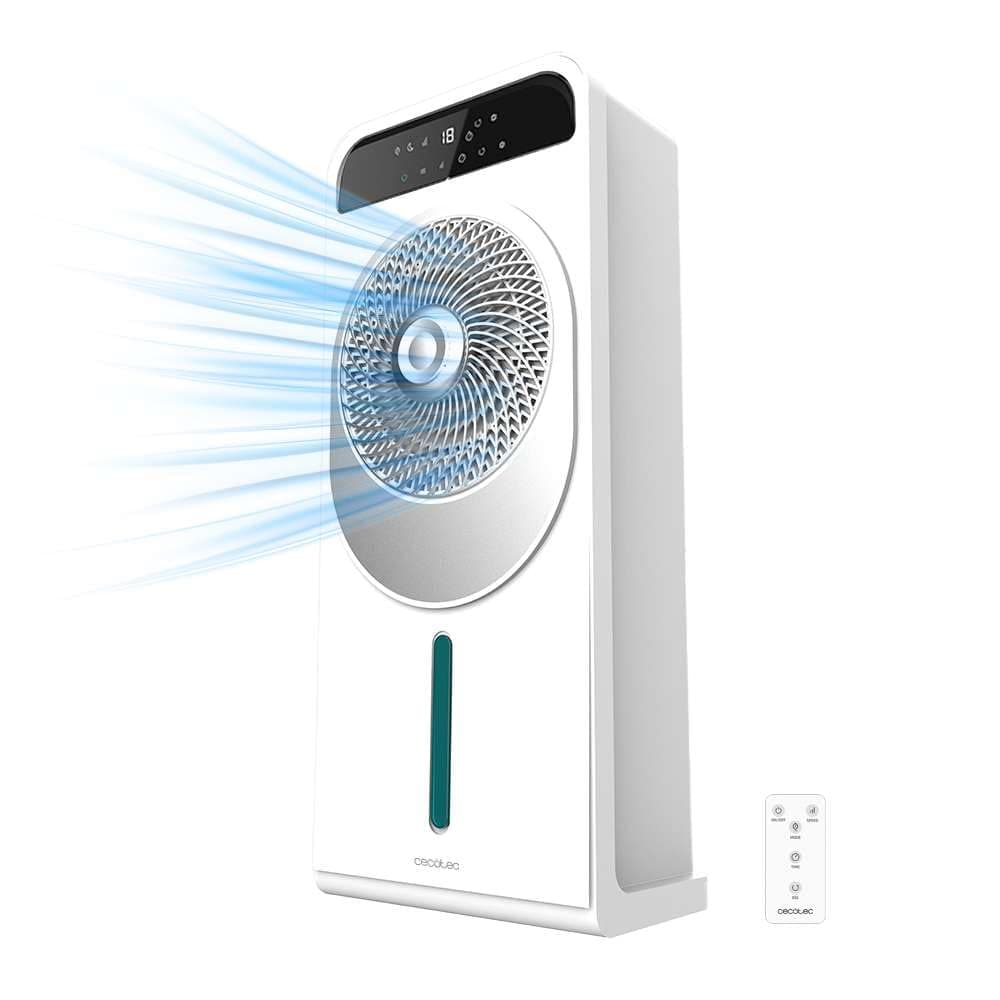 Cecotec - Rafraîchisseur d’Air EnergySilence 5000 Cool Wave - 65 W, Capacité de 3.5L, 3 Vitesses et 2 Modes, Oscillation Automatique à 70º, Minuterie et 2 Tubes Réfrigérateurs