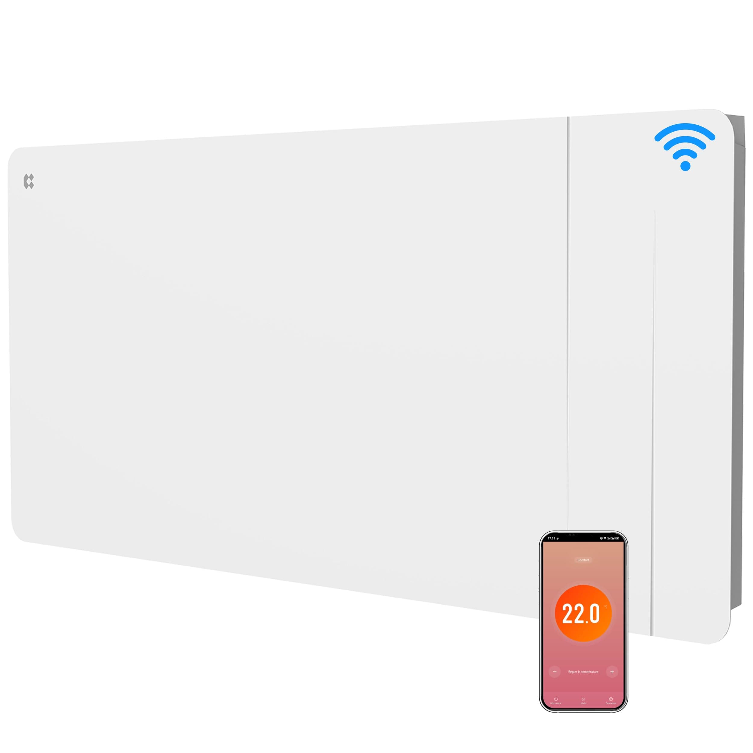 CIARRA Radiateur Inertie Céramique 2000W -WiFi -Film Chauffant - Chauffage Ultra-Rapide pour Grands Espaces (15-30 m²)- CBHTD20A-W