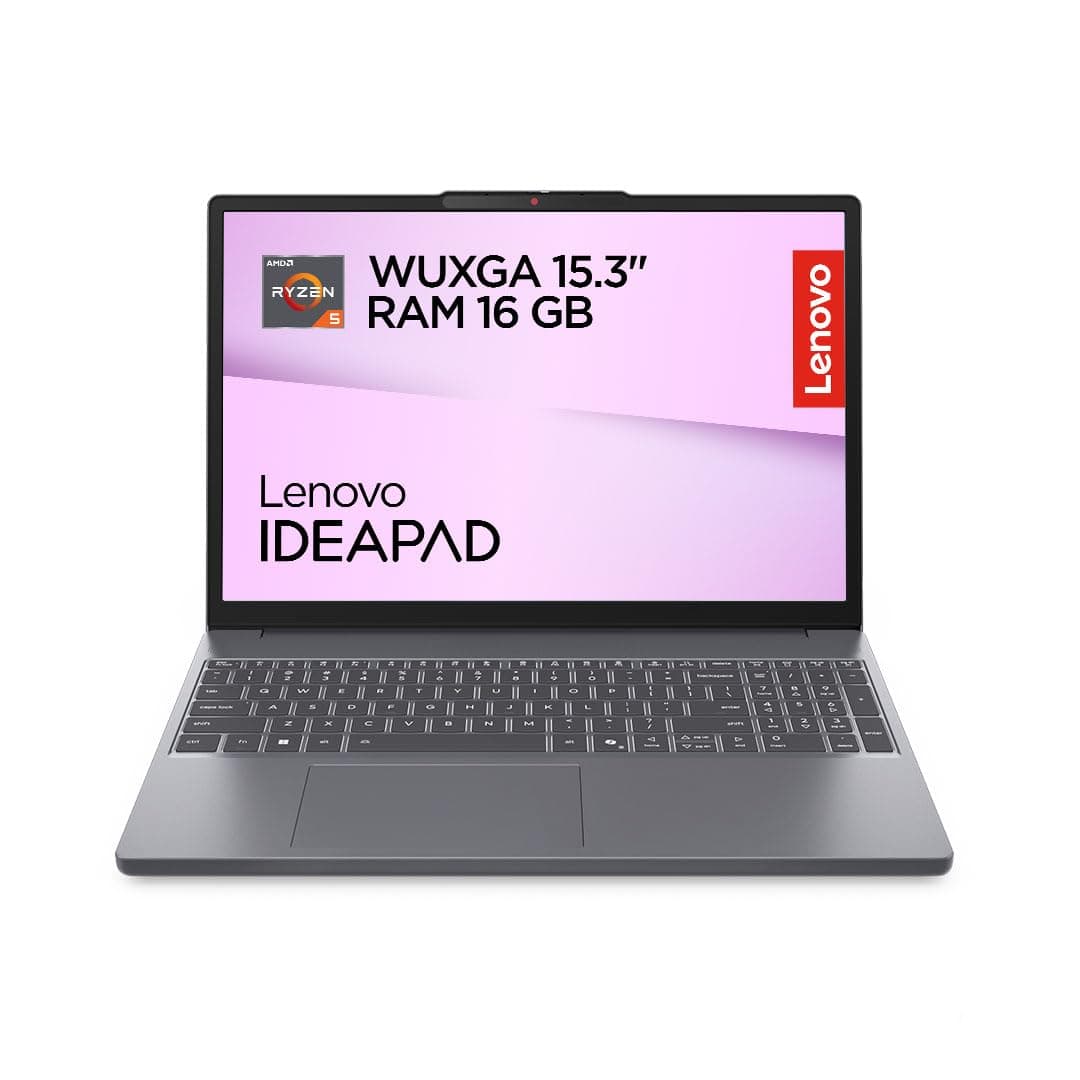 Lenovo IdeaPad Slim 3 | Laptop | Ryzen 5 | 16GB | 512GB | 15.3" WUXGA Display | AMD Ryzen 5 150 | 512GB SSD | 16GB RAM | AMD Radeon 660M Grafik | QWERTZ | Windows 11 | Grau