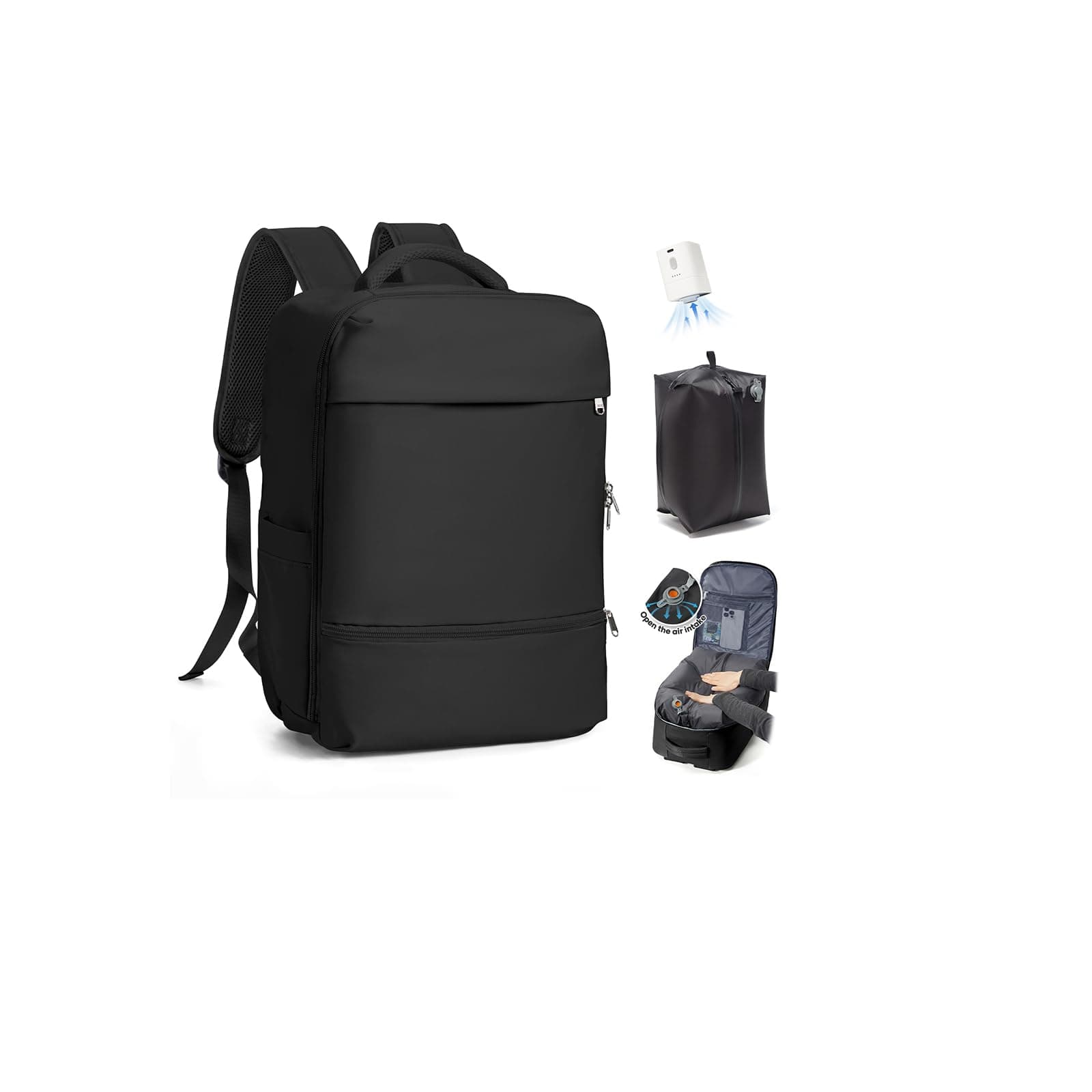 SZLX Zaino Ryanair 40x30x20 Sottovuoto con Pompa Zaino Ryanair 40x20x25 Donna Zaino da Viaggio Wizzair Bagaglio a Mano Uomo per Laptop da 14 Pollici Borse da Cabina 45x36x20 Easyjet con Porta Scarpe