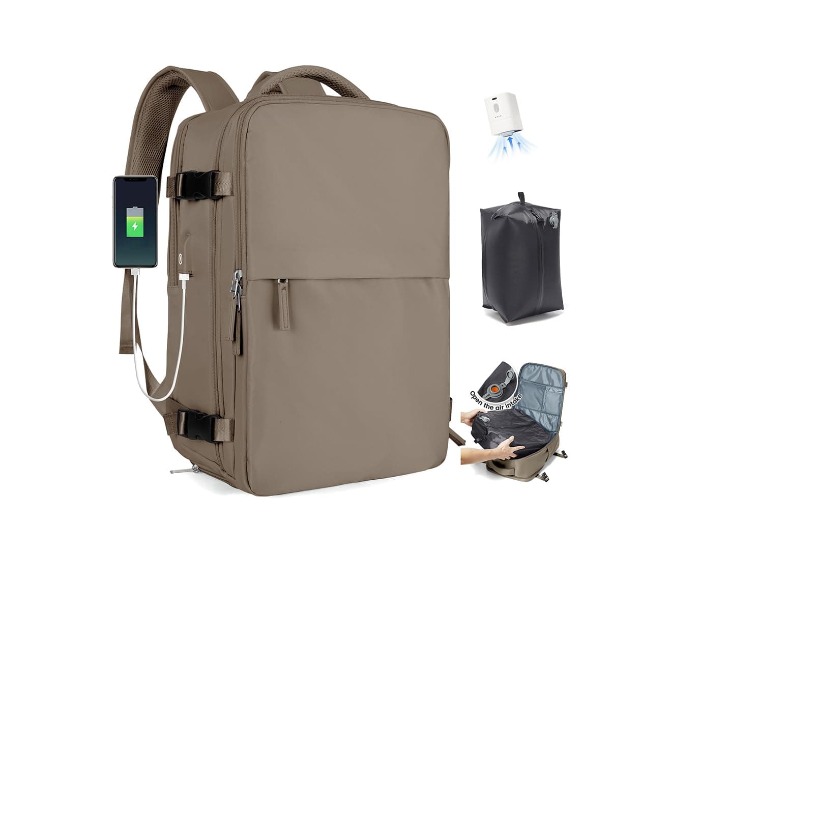 SZLX Mochila al Vacio con Bomba Equipaje de Mano 40x30x20 Ryanair Vueling Wizzair Easyjet Mochila Viaje Cabina Avion 40x20x25 Ryanair Mujer Mochila de transporte Impermeable para Computadora Portátil