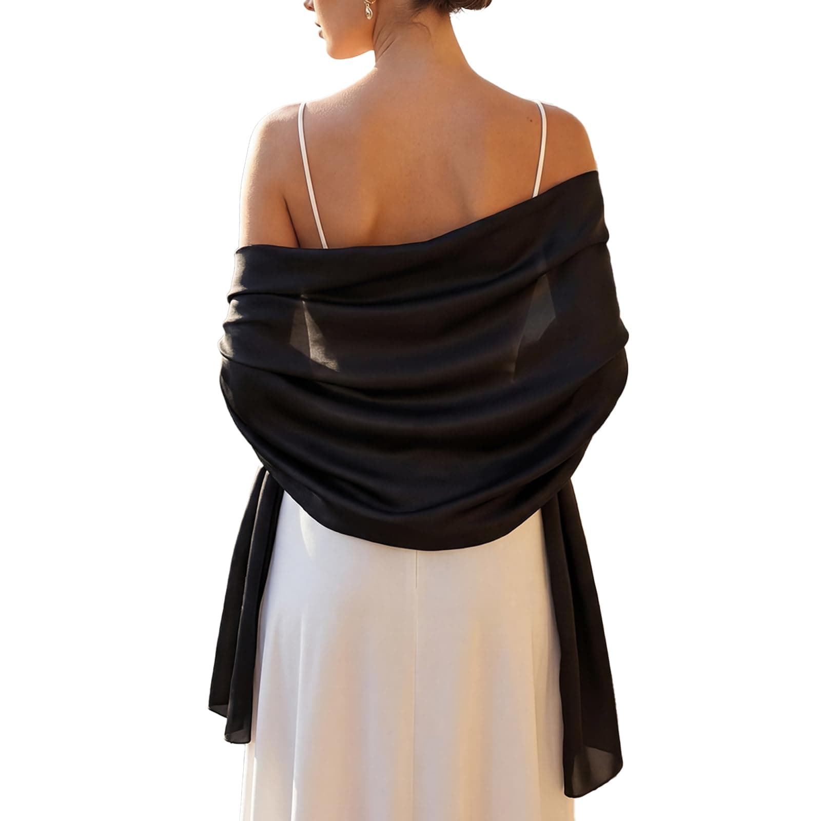 RIIQIICHY Foulard Sciarpa Seta Donna Pashmina Stola Scialle Cerimonia Abito da Sera Elegante Sposa