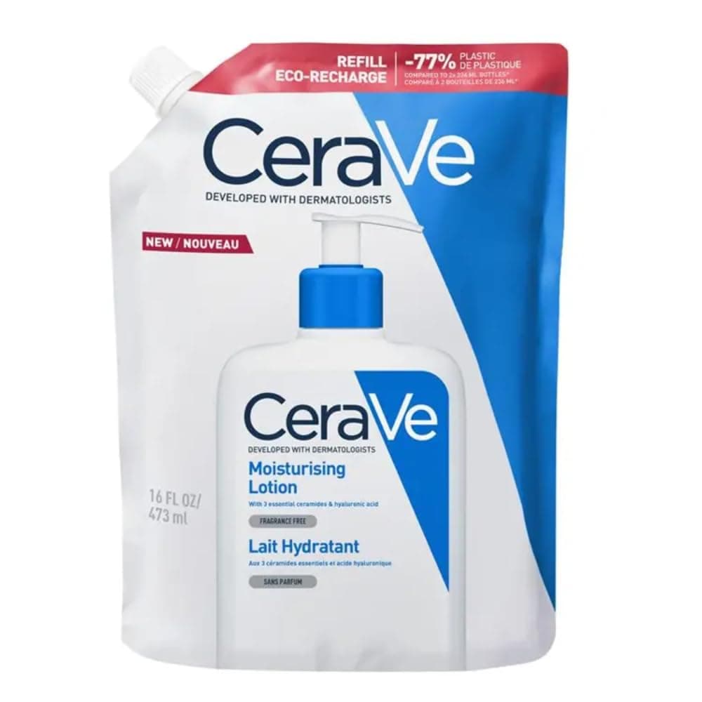 CeraVe Lozione Idratante, Per Pelli da Secche a Molto Secche, Barriera Cutanea Sana e Ripristinata, Con Ceramidi e Acido Ialuronico, Confezione Refill, 473 gr