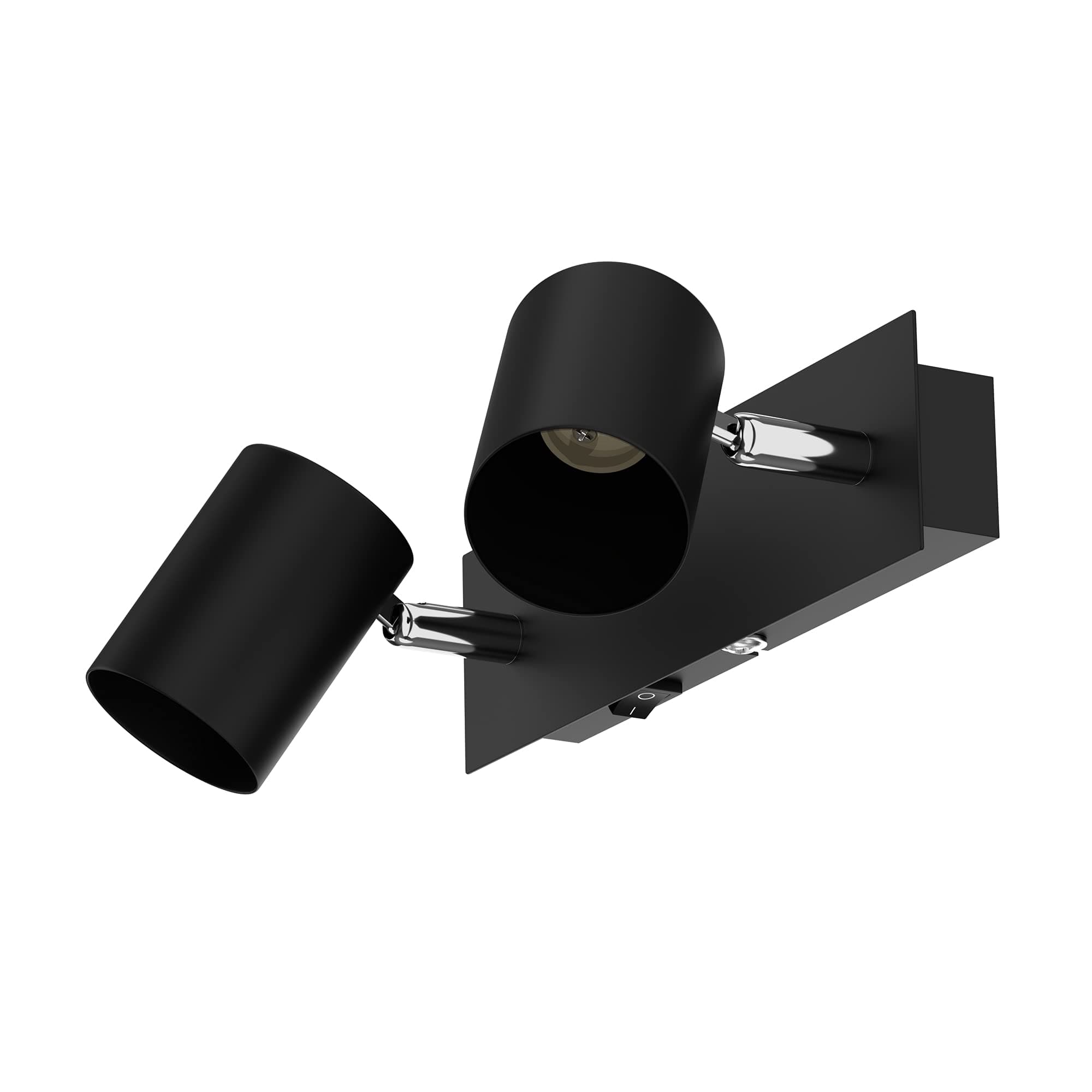 ledscom.de Wandleuchte WAIKA, 2-flammig, Schalter, schwarz matt, eckig, 2x GU10 max. 60W