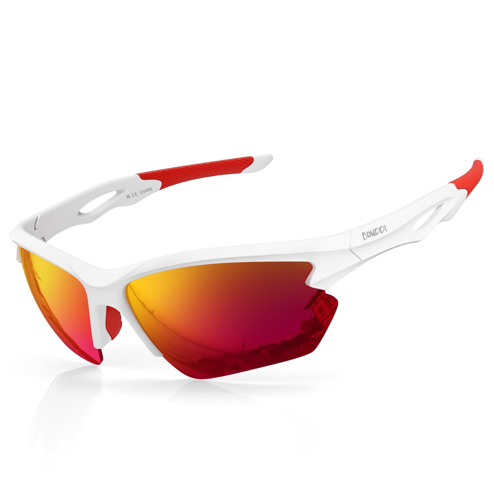 BONDDI Gafas de Sol Deportivas, Gafas de Sol Deportivas Polarizadas para Hombre y Mujer, Protección UV400, Montura TR90 Ligera y Envolvente para Ciclismo Pesca Golf Running Conducción Esquí Senderismo