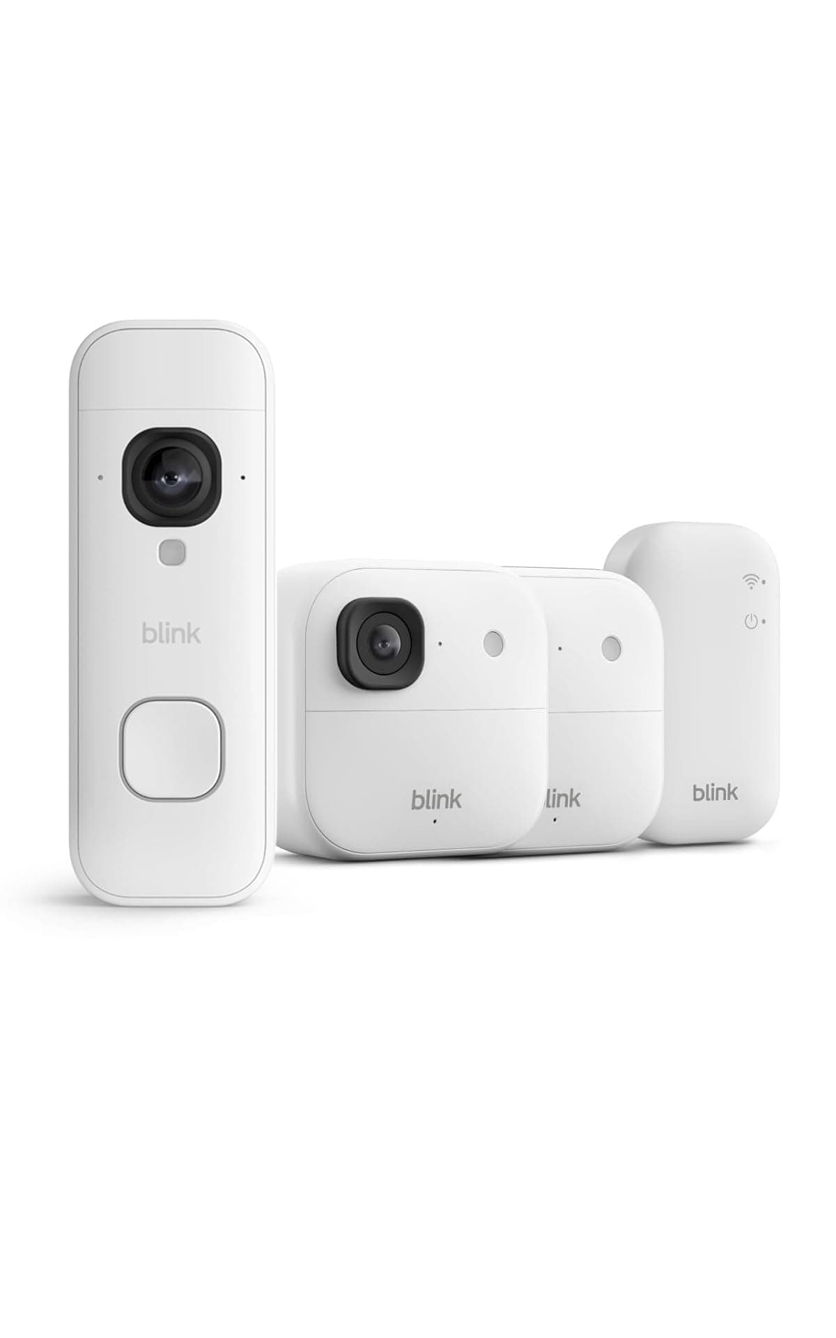 Caméra extérieure 2K+ Blink avec Sonnette vidéo 2K+ Blink (nouvelle génération), Blanc, module de synchronisation de base inclus