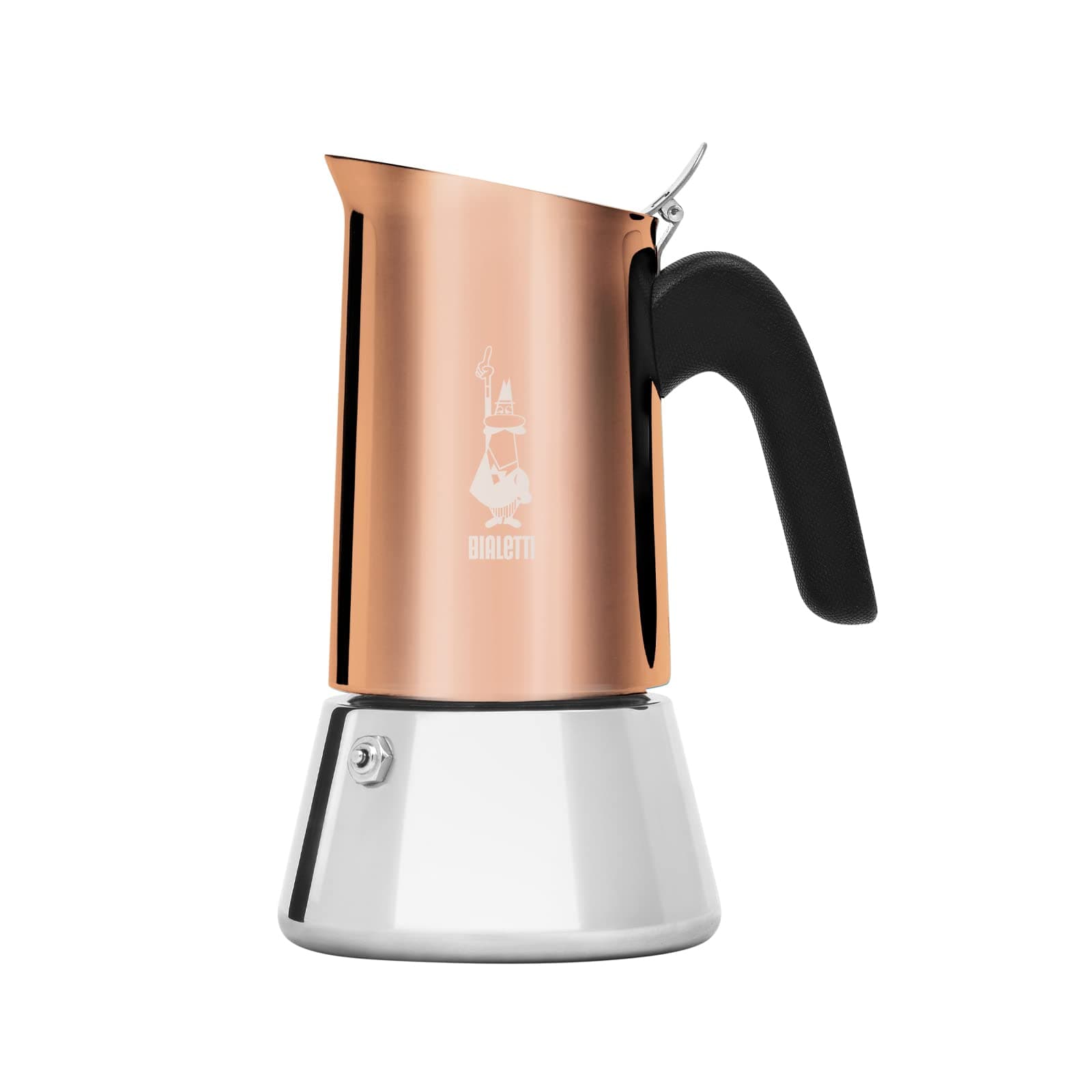 Bialetti New Venus cafetière 4 tasses, poignée anti-brûlure, ne convient pas à l'induction, 4 tasses (170 ml), Acier inoxydable, Bronze