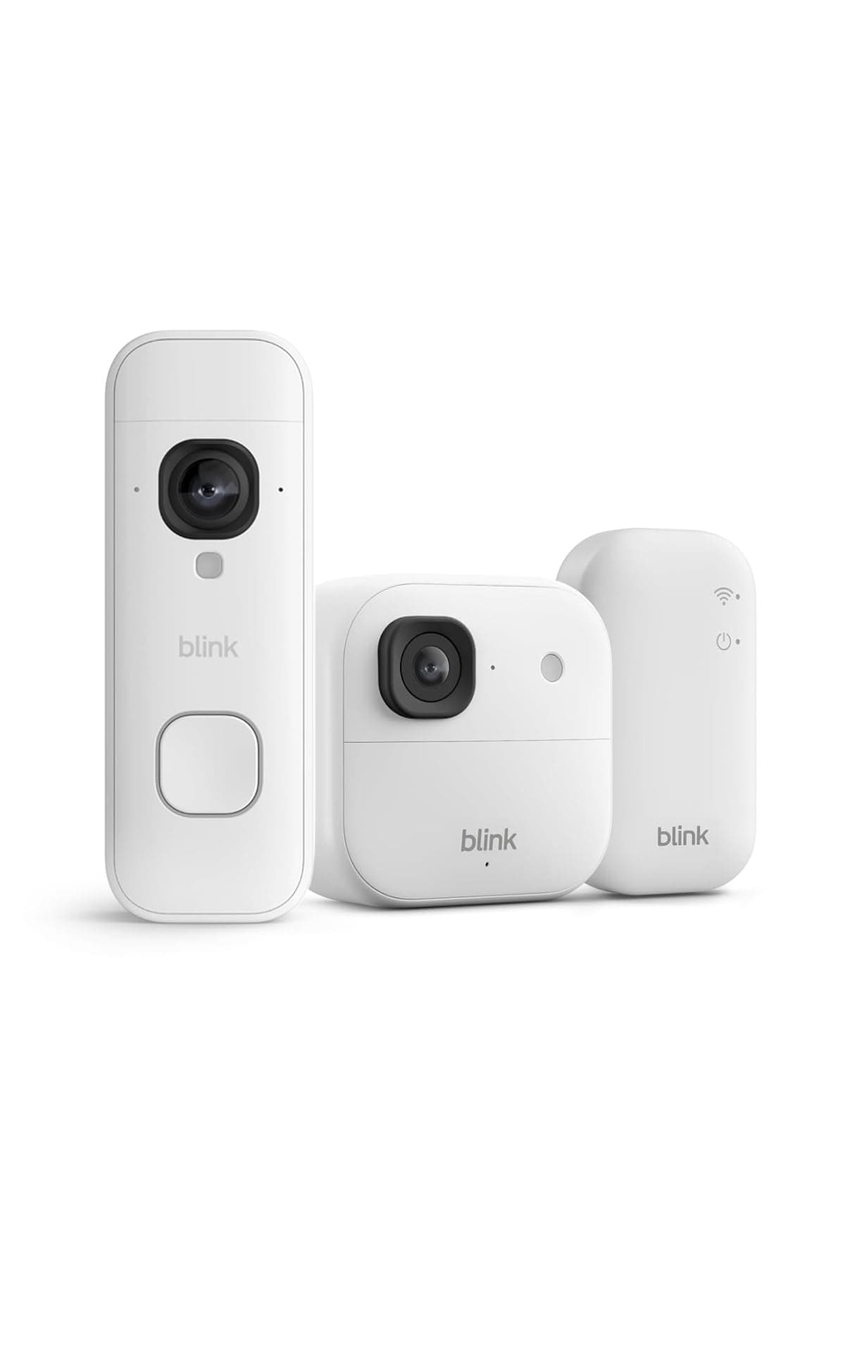 Videocamera esterna 2K+ Blink (ultimo modello) + Blink Videocitofono 2K+ a pile (ultimo modello) — Sistema da 1 videocamera, bianco