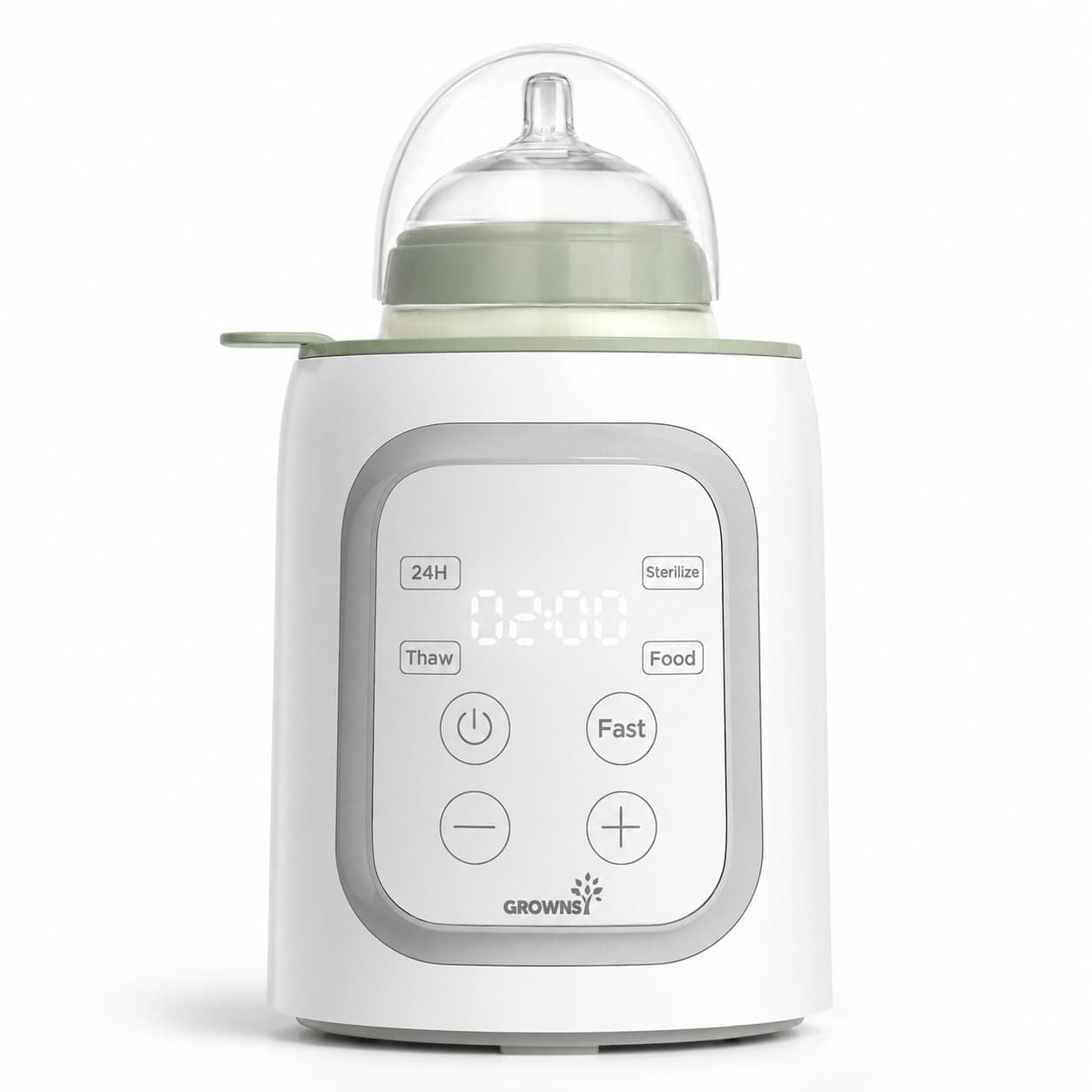 Grownsy Chauffe Biberon 10 en 1 Chauffe-Biberon Électrique Rapide - Garde au chaud les aliments pour bébé et le dégivrage - Sans BPA - Chauffe Lait Maternel/Infantile avec écran LCD