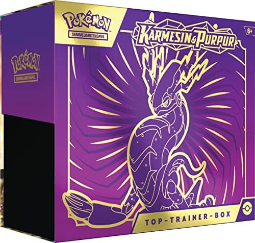 Pokémon-Sammelkartenspiel: Top-Trainer-Box Karmesin & Purpur (Miraidon) (9 Boosterpacks & Premium-Zubehör)