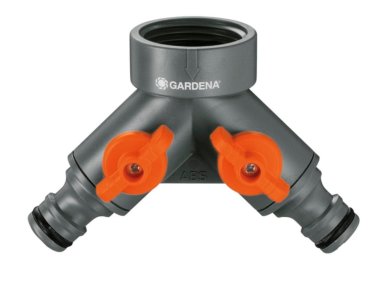 Gardena Vanne à 2 voies: Distributeur d'eau pour robinet avec filetage de 26,5 mm (G 3/4 Pouce), pour une connexion simultanée de deux périphériques, les deux sorties réglables (938-20)