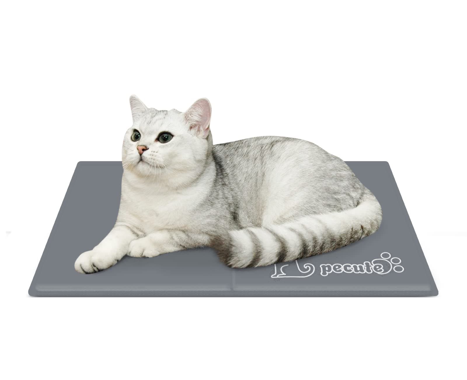 pecute Kühlmatte Hunde Katzen(30 * 40cm), Kuhlmatte für Hund und Katze mit Ungiftiges Gel,Selbstkühlende Kissen, Kühl Hundedecke, Kaltgelpad für Katzen und Hunde, Grau,XS