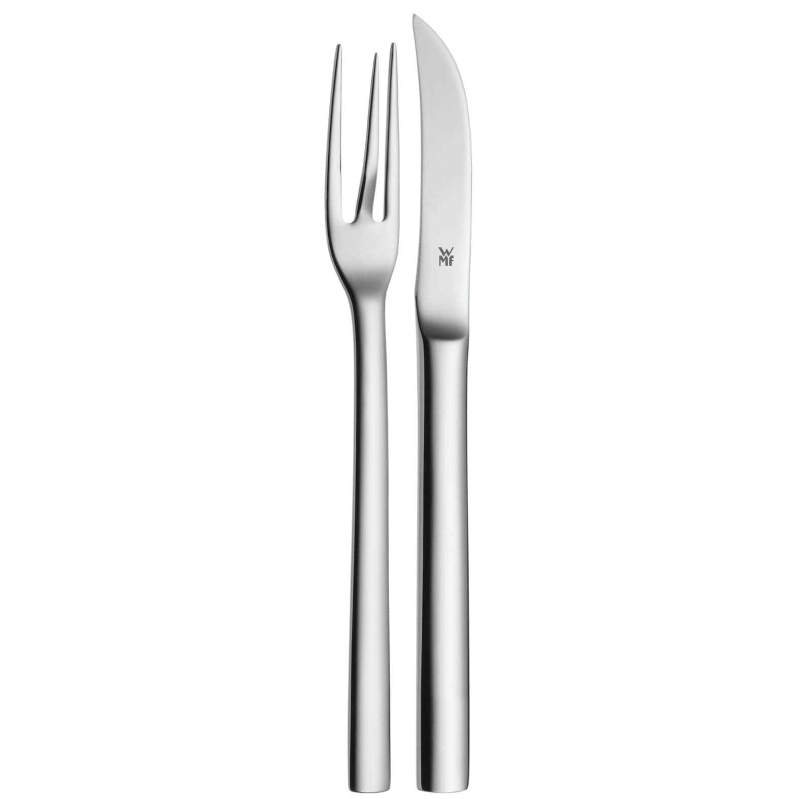 WMF Nuova Pellkartoffelbesteck Set 2-teilig, Pellkartoffelgabel Pellkartoffelmesser Cromargan Edelstahl poliert spülmaschinengeeignet, L 16 cm