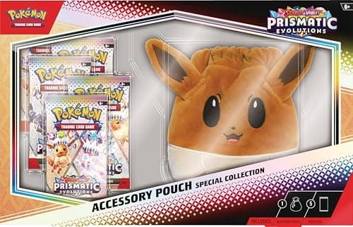 Pokémon TCG: Scarlet & Violet – Prismatic Evolutions Zubehörtasche Special Collection (5 Boosterpacks & Zubehörtasche)