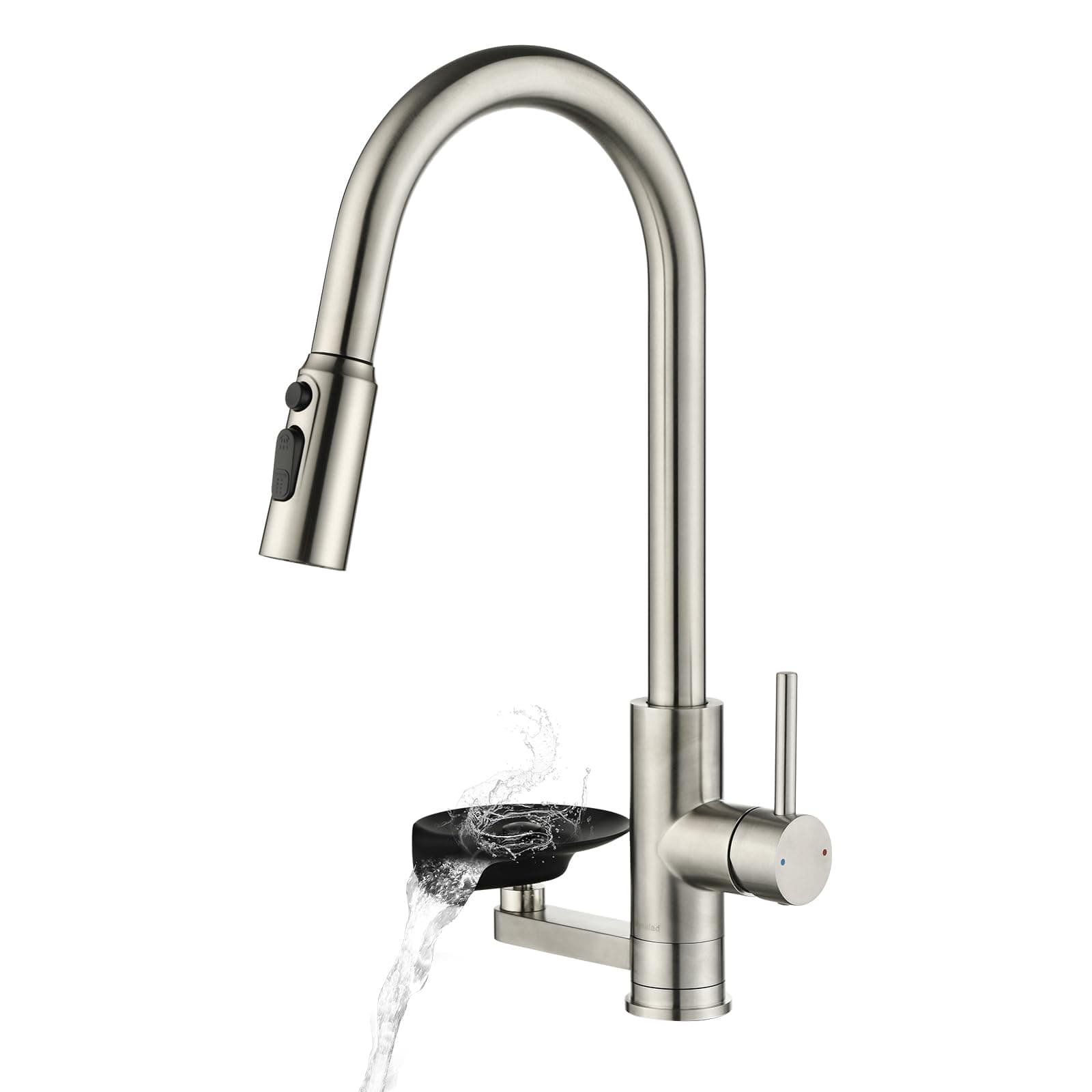 Grifo cocina Extraíble Lavatazas, Ducha Doble Salida, Torneira Cozinha | Grifos Cocina Fregadero Mynaiad Grifo Extraíble, Doble Salida, Rotación 360°, acero Inoxidable 304 Cepillado para Cocinas