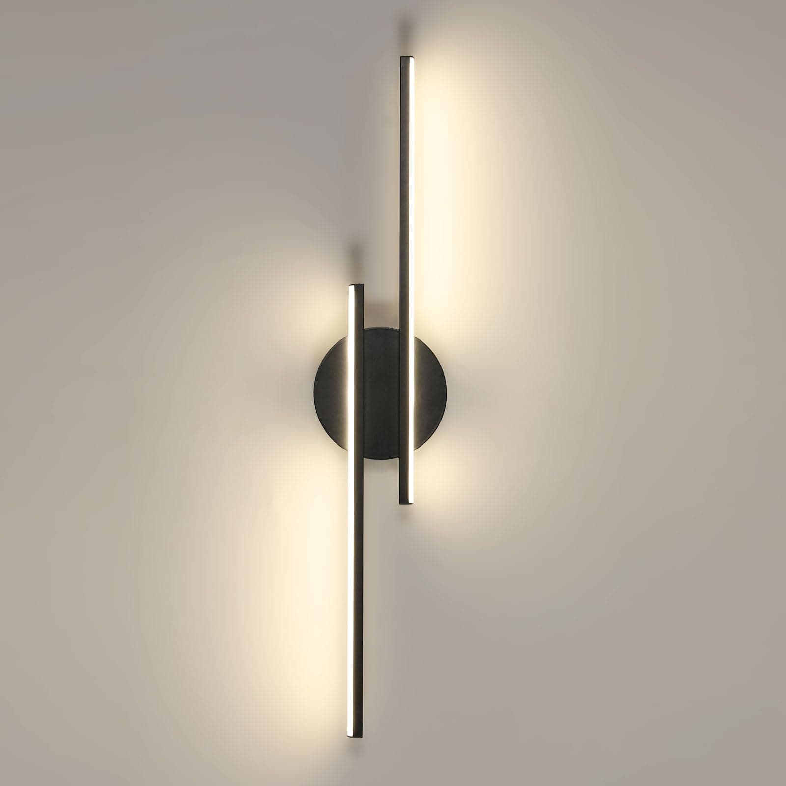 Riserva Aplique Pared Interior Negro, 4500K Luz Natural Lámpara de Pared LED Moderna 24W Lineal Aluminio para Dormitorio, Salon, Pasillo, Escalera, 60cm