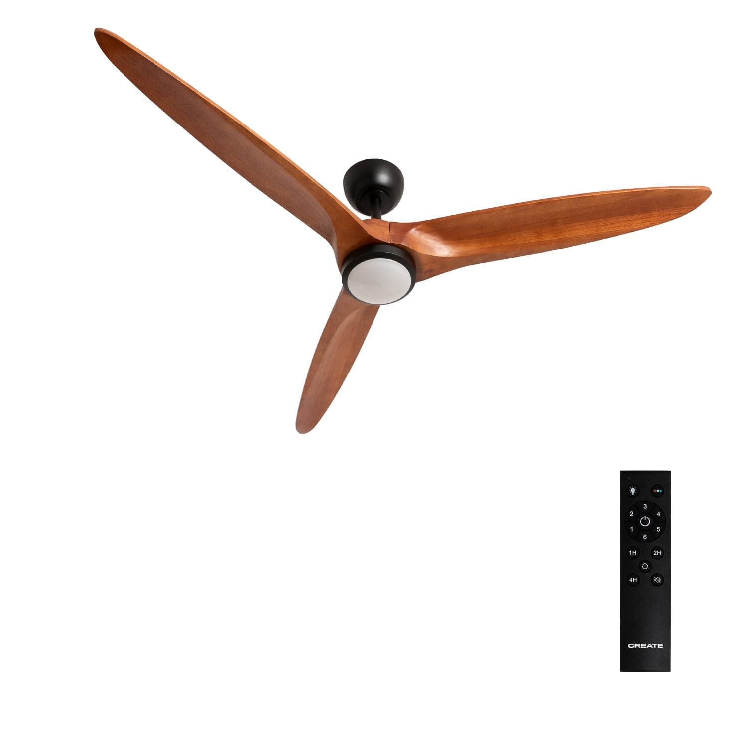 CREATE / WIND CENTURY/Ventilateur de plafond avec lumière noir bois foncé avec télécommande / 40W, programmable, Ø152 cm, 6 vitesses, fonction été-hiver, lumière LED 3 températures