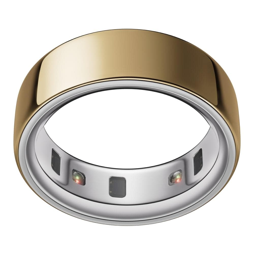OURA Ring 4 Anillo Inteligente - Gold - Talla 9 | Averigua tu Talla con el Kit de Tallaje Ring 4 | Monitoriza el sueño, la FC, el estrés y más - hasta 8 días de autonomía