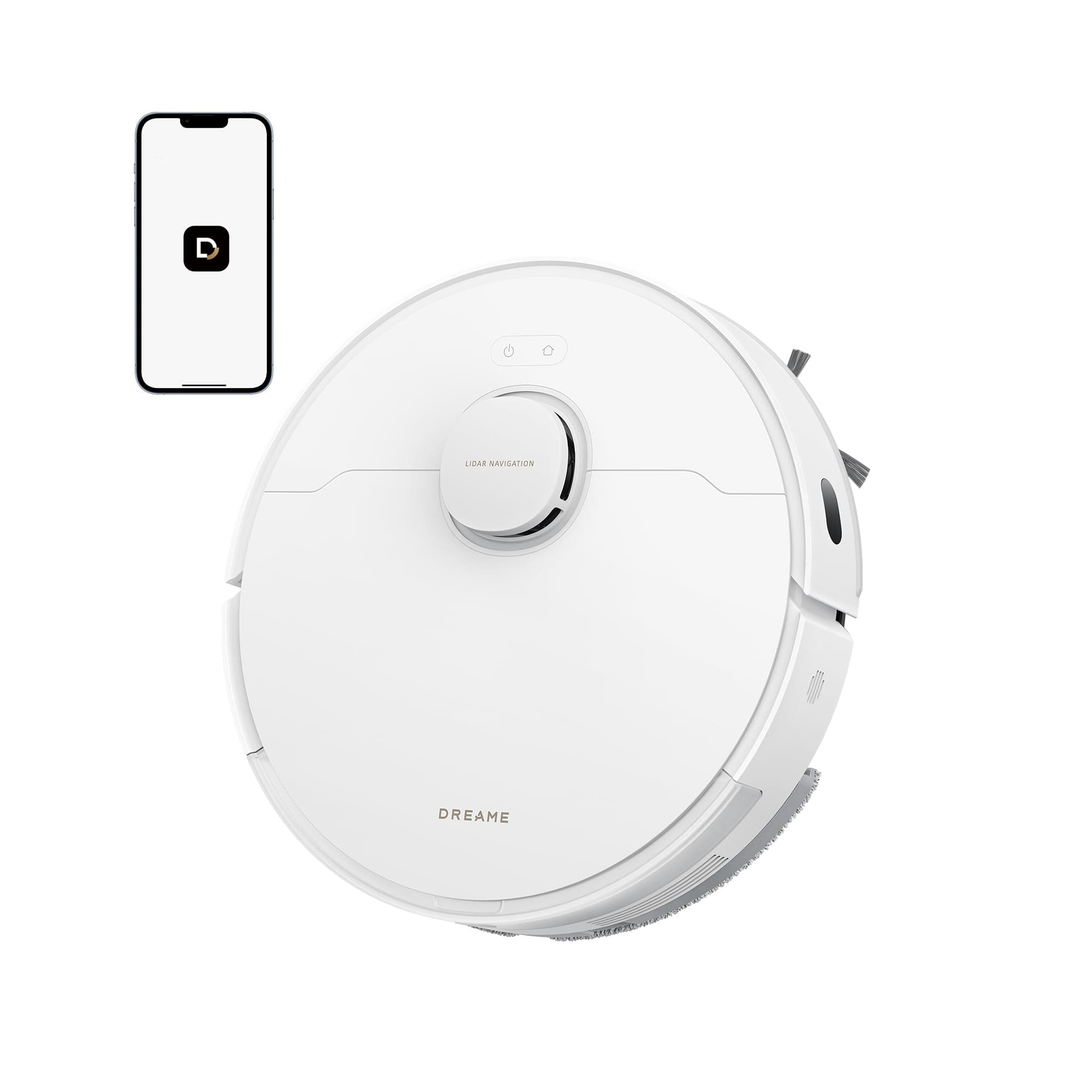 DREAME D20 Robot Aspirateur, 13 000 Pa, Brosse Duo pour Poils d'Animaux, Navigation Laser, Aspirateur et Laveur 2-en-1, Sols Durs et Tapis/Moquettes, Batterie 5 200 mAh, Application et Commande Vocale