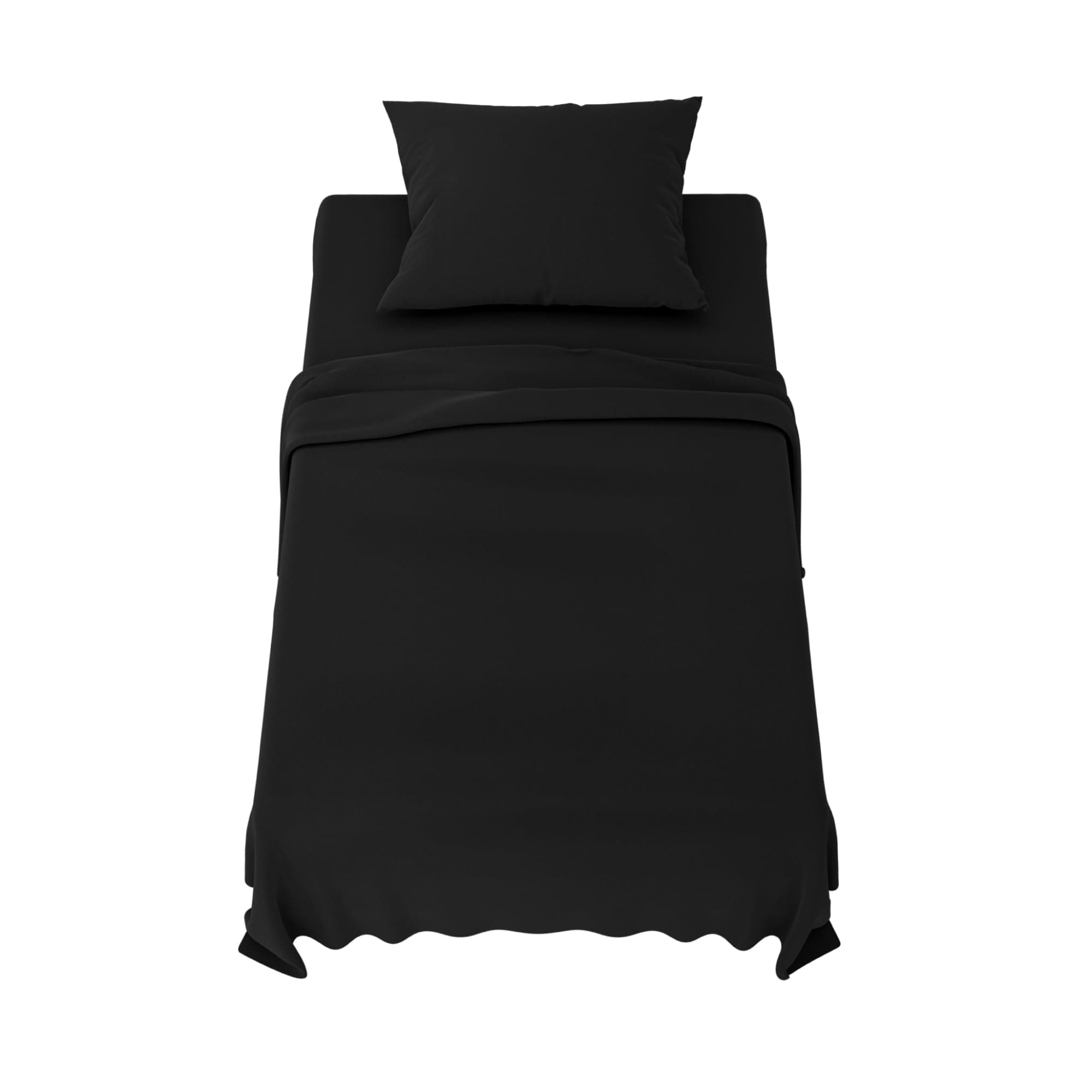 Dreamzie Parure de Lit 90x190 cm - Linge de Lit 3 Pièces en Microfibre Doux - Drap Housse 90x190 - Drap Plat 1 Personne 70x260-1 Taie Oreiller 65x65 - Certifié Oeko Tex - Noir