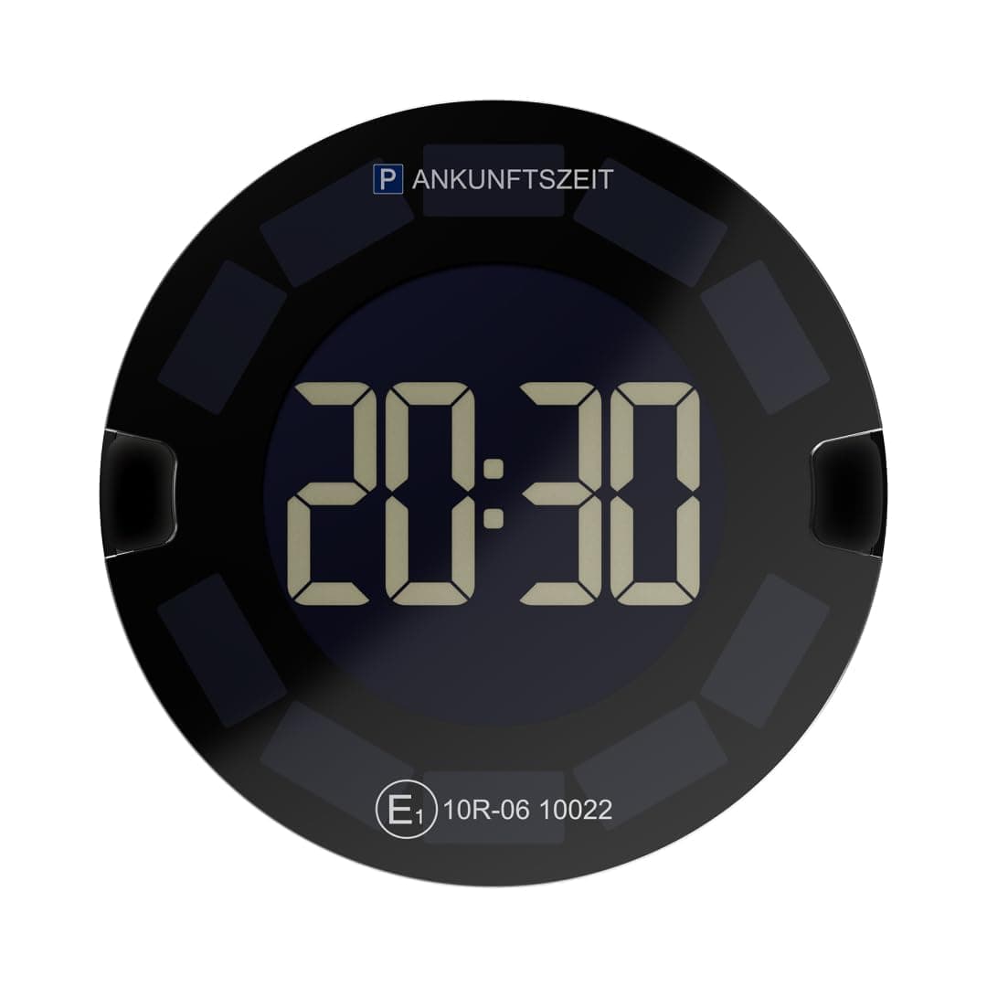OOONO P-DISC 3 - Elektronische Parkscheibe Solar mit Zulassung fürs Auto - Automatische Digitale Parkscheibe Elektrisch - Solarbetriebene Parkuhr mit bis zu 5 Jahre längerer Batterielaufzeit