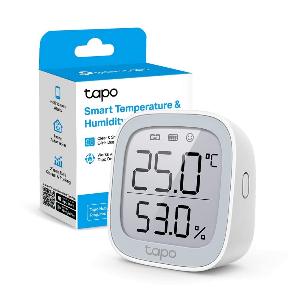 Tapo T315 Monitor Intelligente di Temperatura e umidità con Display E-Ink da 2,7", Sensore di Alta Precisione Svizzero, Risparmio Energetico, Hub Richiesto