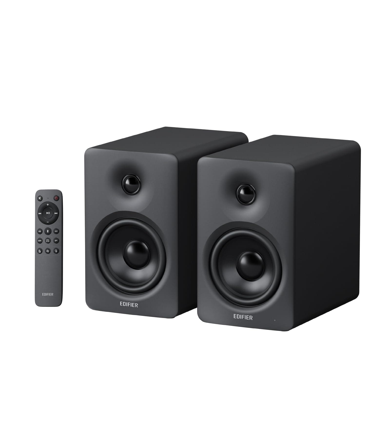 Edifier M90 Altavoces de estantería, 100W RMS Altavoces de Escritorio, Audio Hi-Res, LDAC, Bluetooth 6.0 Altavoces Compactos, HDMI eARC/Optical/USB-C/AUX Entrada, Control Remoto para TV/PC - Negro