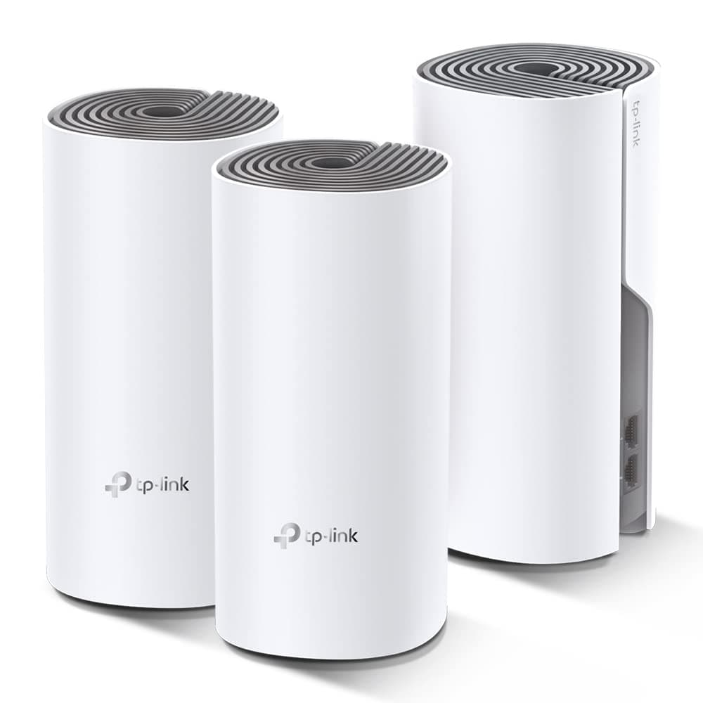 TP-Link Deco E4 Wifi Mesh, Dual Band AC1200, 2 Porte Ethernet 100Mbps, Modalità router e access point, Parental Control, 3 Pezzi con Copertura Fino a 370㎡