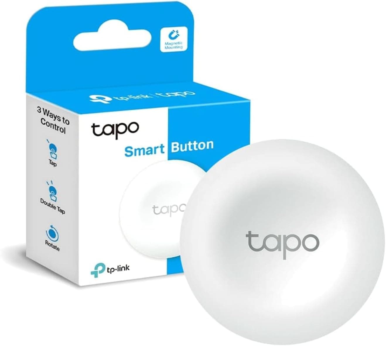 TP-Link Tapo S200B Botón Inteligente, Acciones Personalizadas, Control Inteligente Dispositivos, Activación Alarma con un Clic, Batería de Larga Duración, Hub Requerido, Blanco
